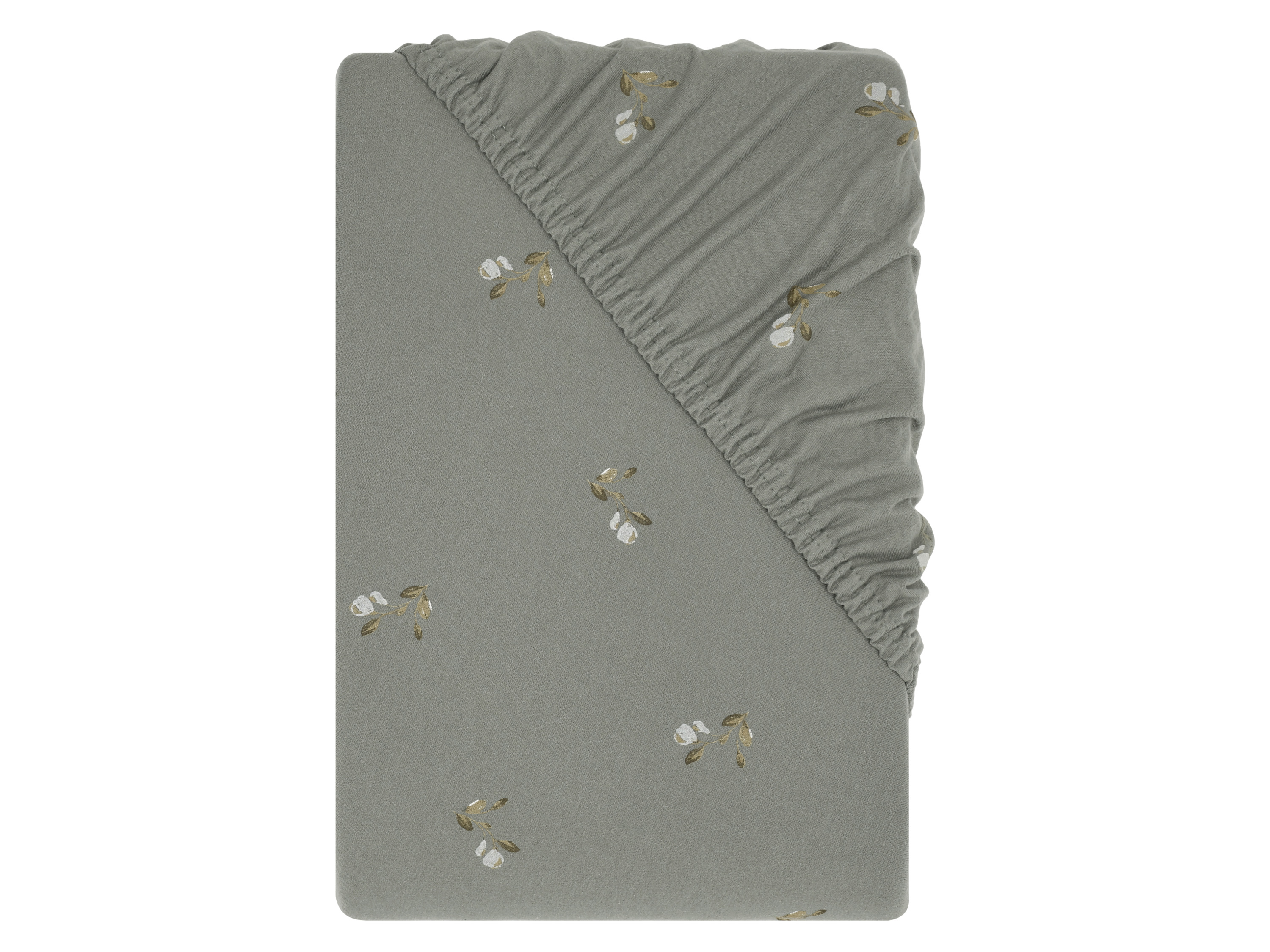 LIVARNO® Prześcieradło z gumką z dżerseju, 90-100 x 200 cm (Kwiaty)