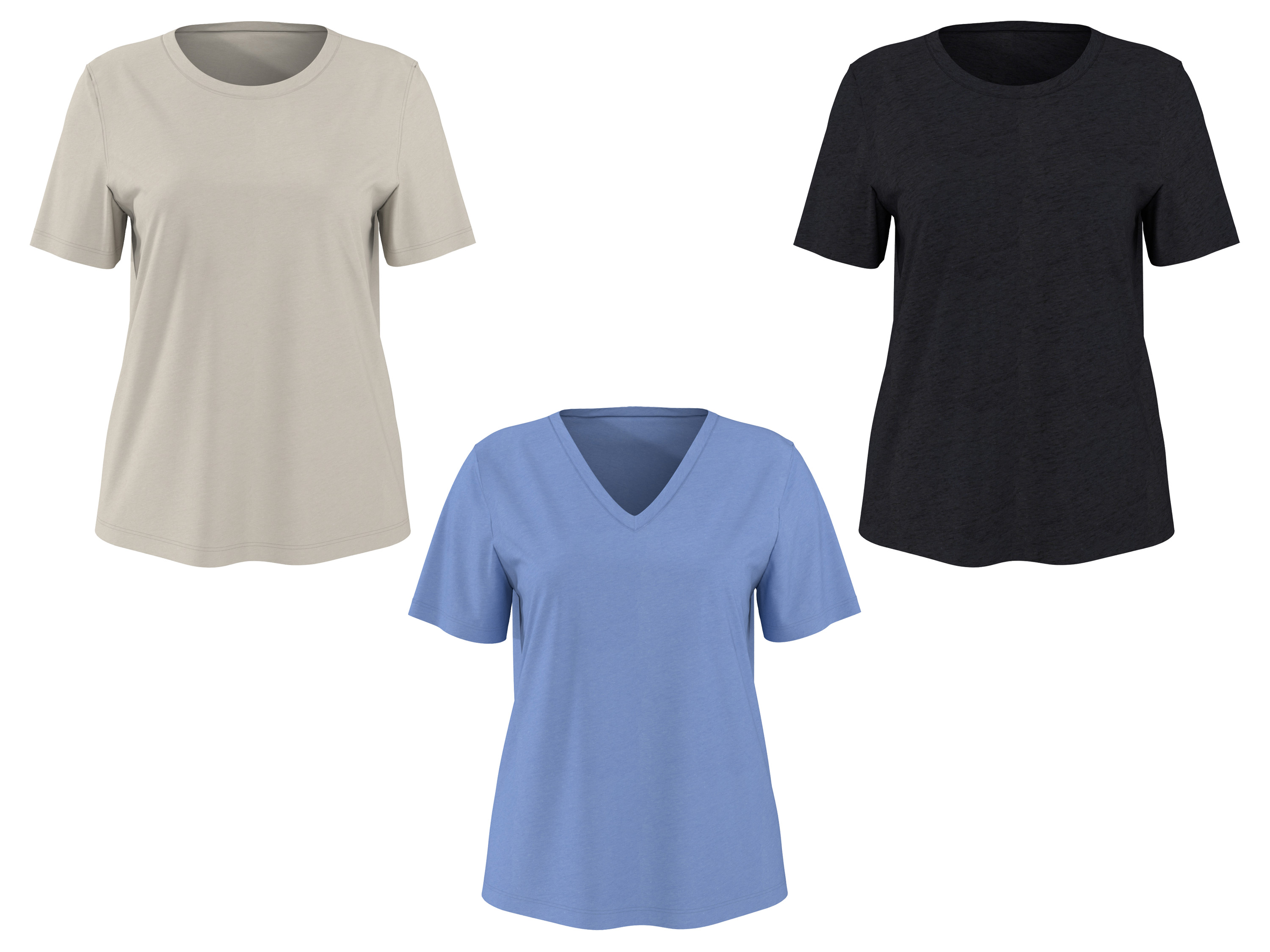 ESMARA® T-shirt damski z lnem