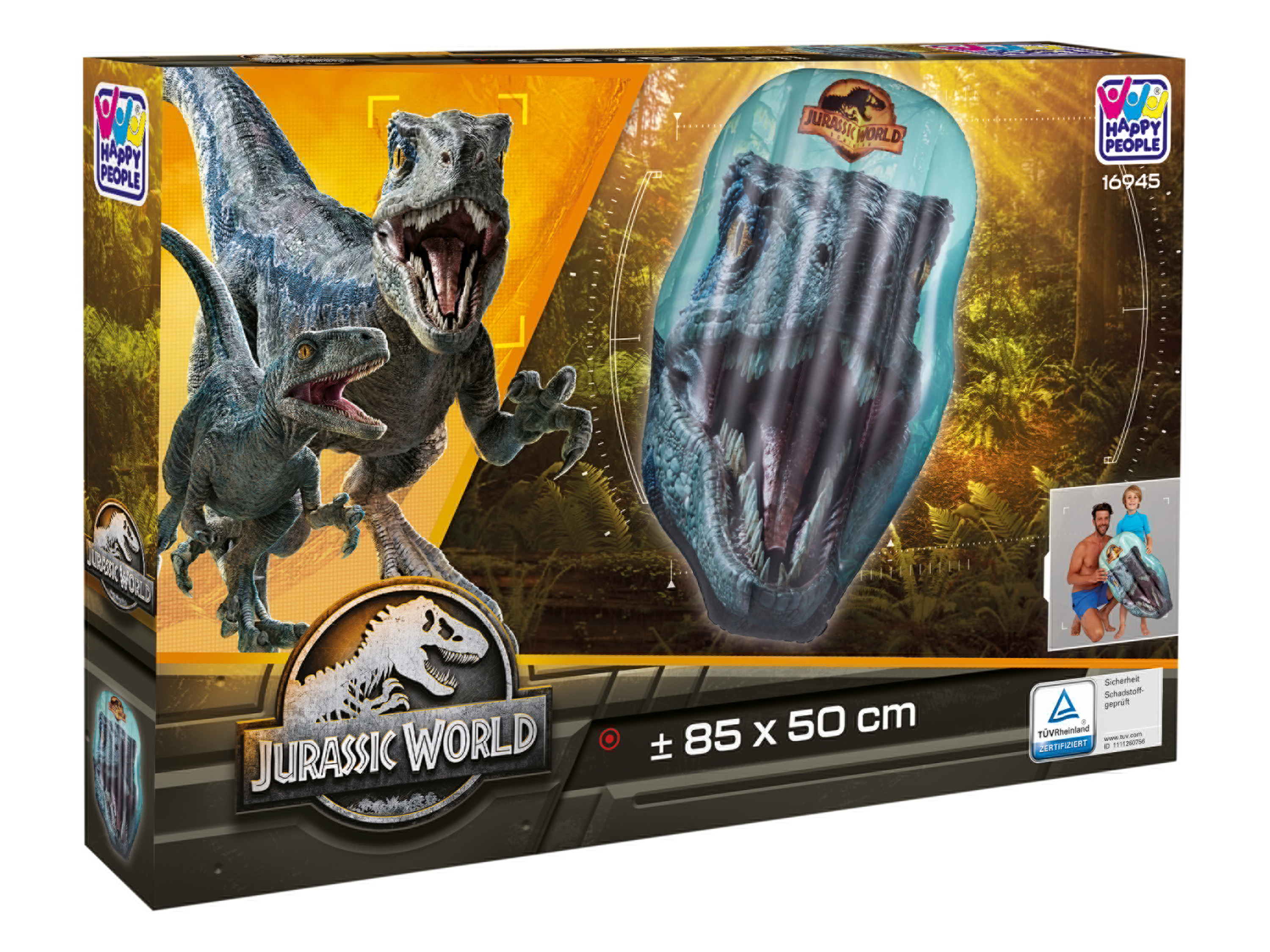 Materac we wzory z filmu Jurassic World, 85 x 50 x 13 cm