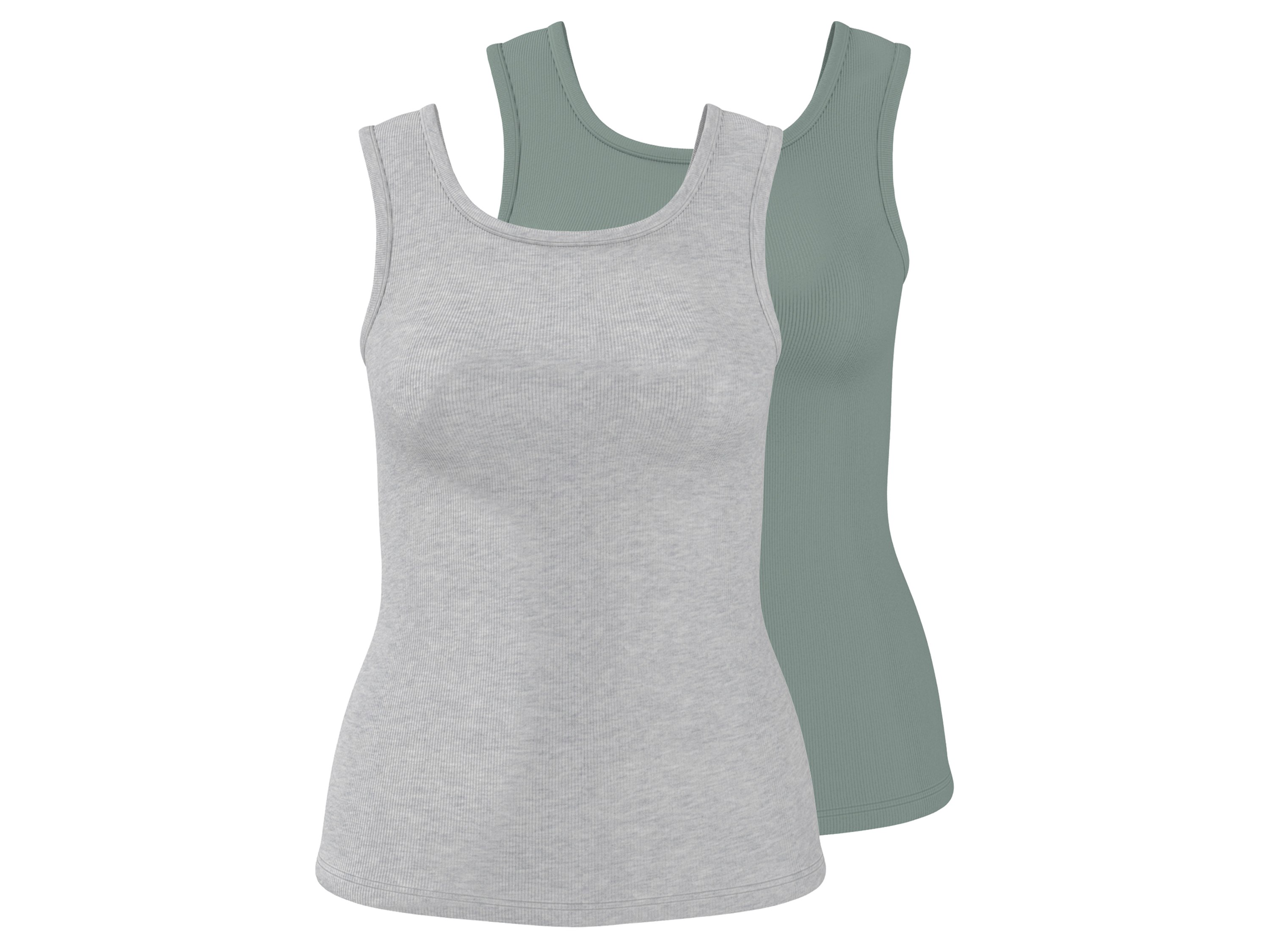 ESMARA® Topy damskie z biobawełną, 2 sztuki 