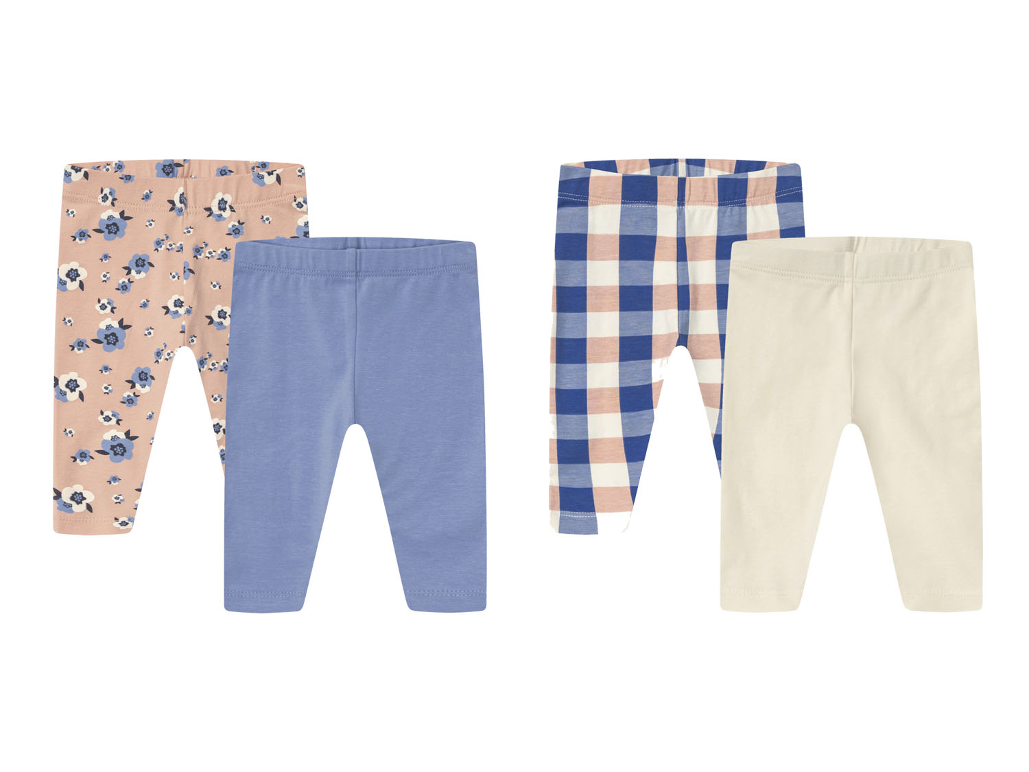 LUPILU® Legginsy niemowlęce z bawełną, 2 pary
