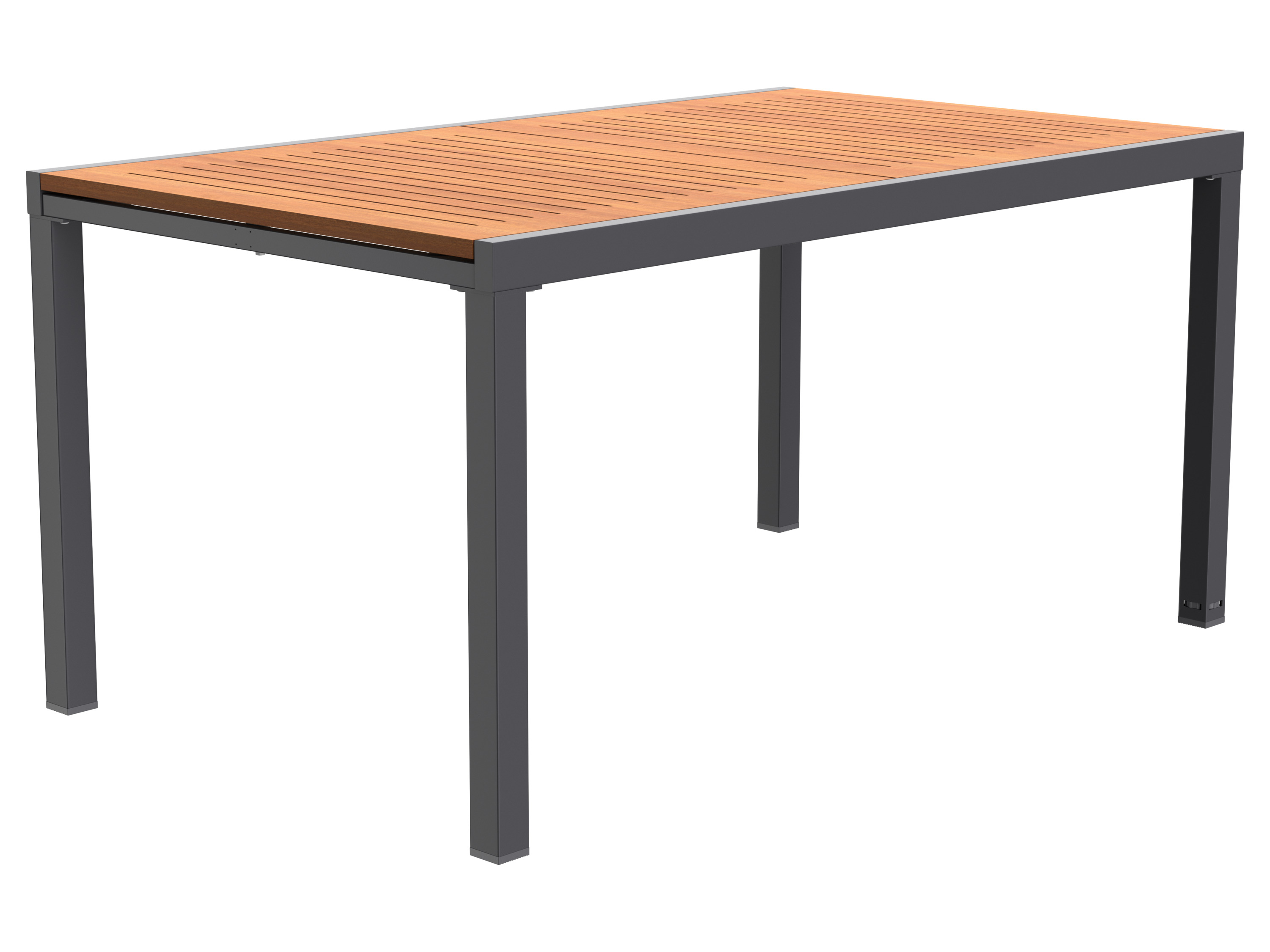 LIVARNO® Aluminiowy stół ogrodowy Valencia z drewnianym blatem, rozkładany, brązowy