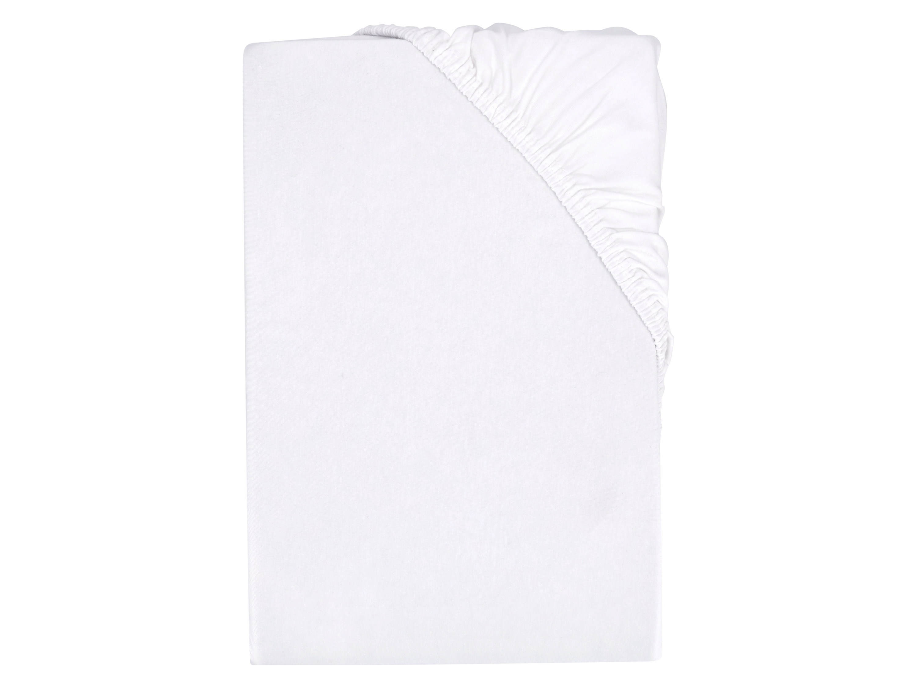 LIVARNO HOME Prześcieradło z dżerseju z gumką bi-elastic, 90-100 x 200 cm (Biały)
