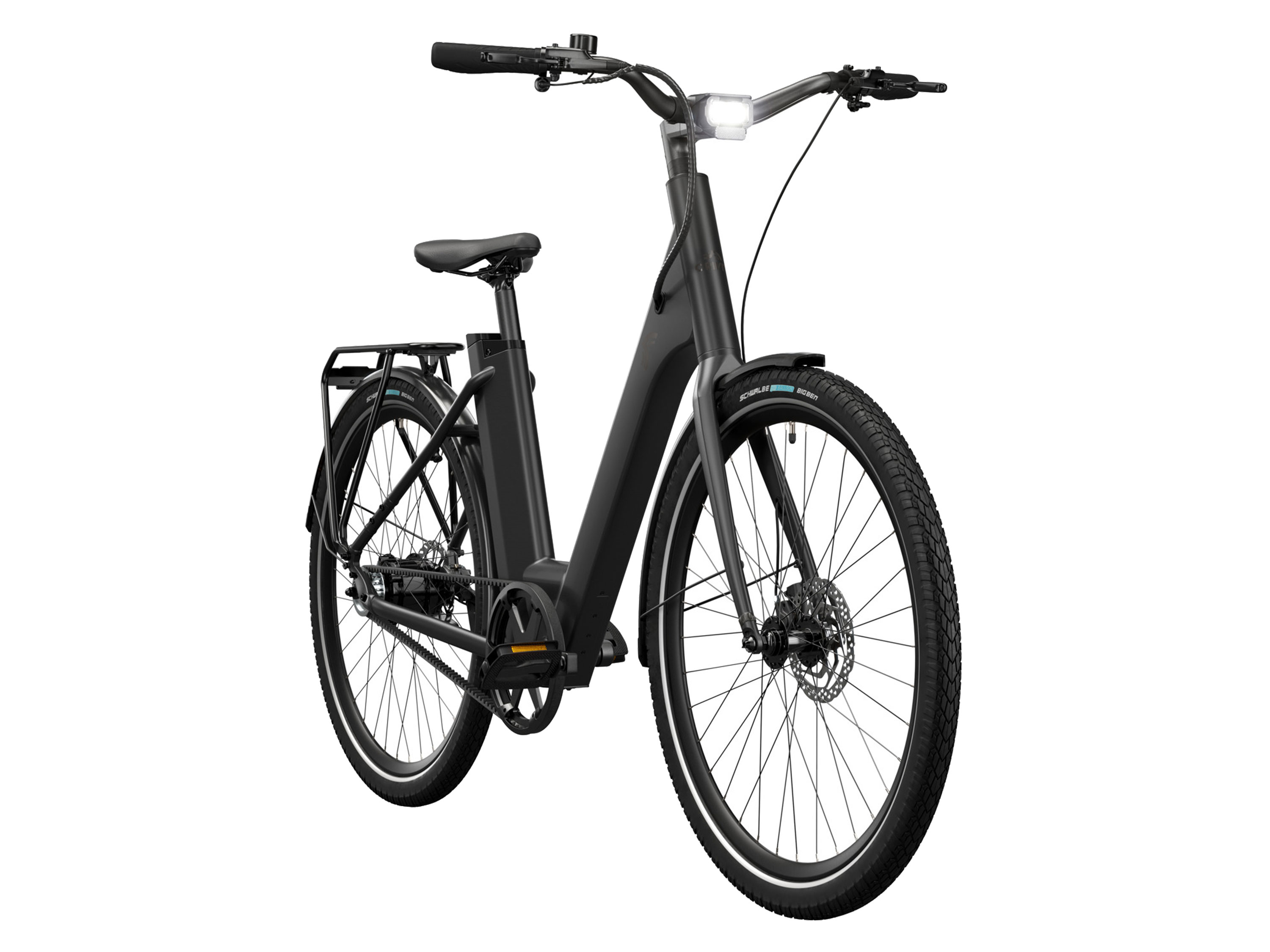 CRIVIT Rower elektryczny miejski Y.3 GATES z napędem na pasku, 355 Wh (All black)