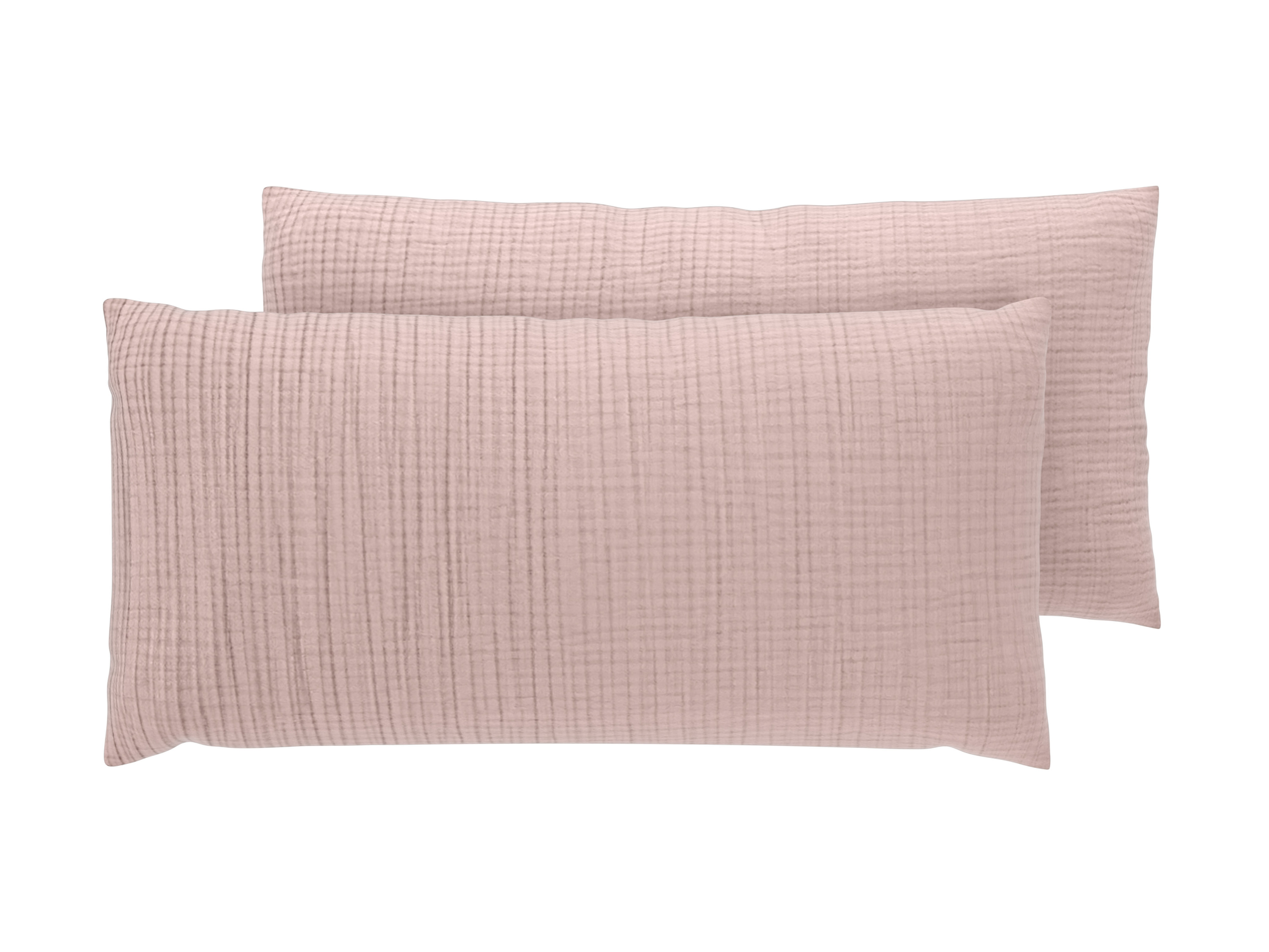 LIVARNO® Poszewki na poduszki z muślinu, 2 sztuki, 40 x 80 cm (Czerwony)