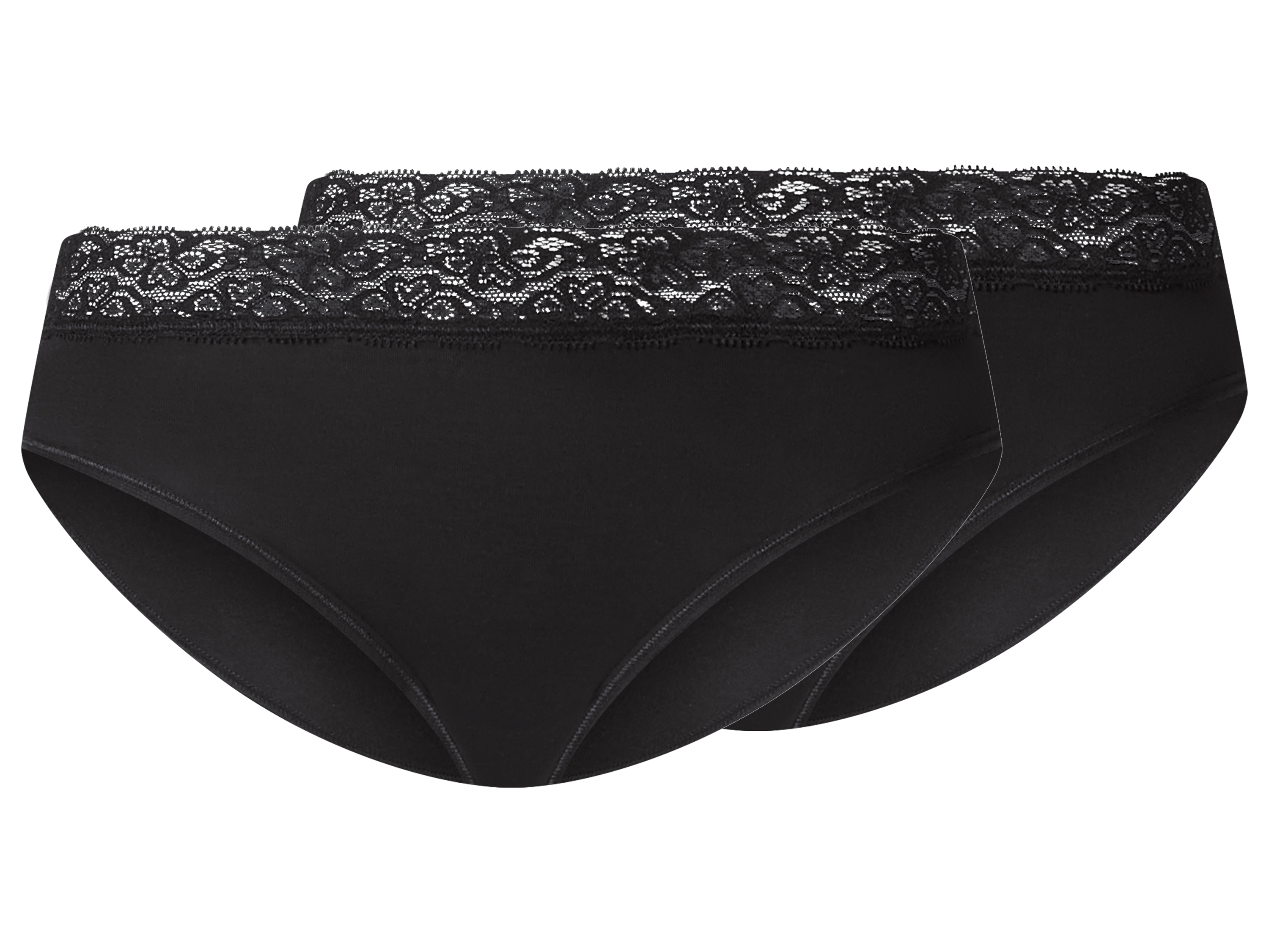 ESMARA® Figi bikini damskie z koronką, 2 pary 