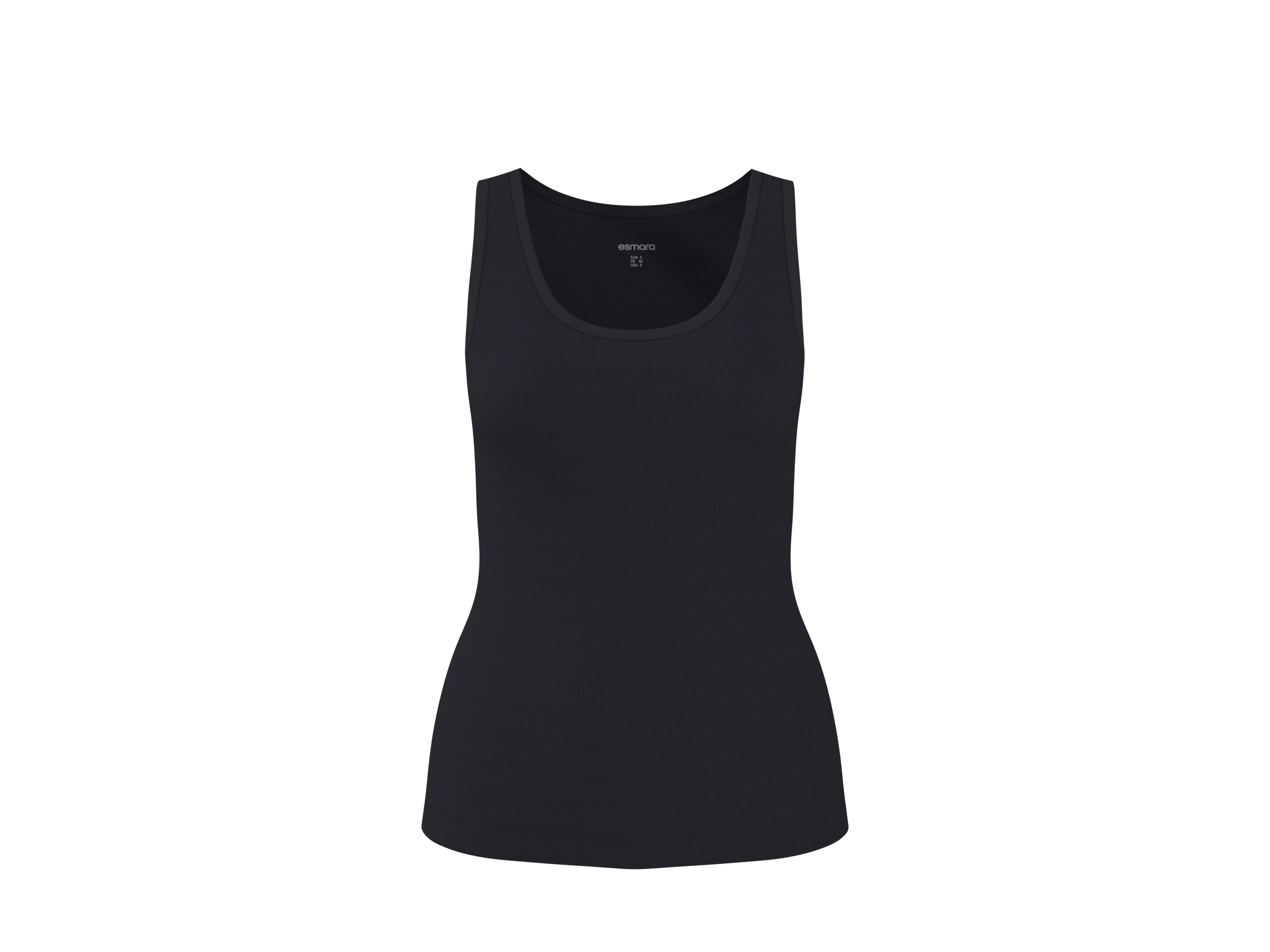 ESMARA® Topy prążkowane damskie, 2 sztuki