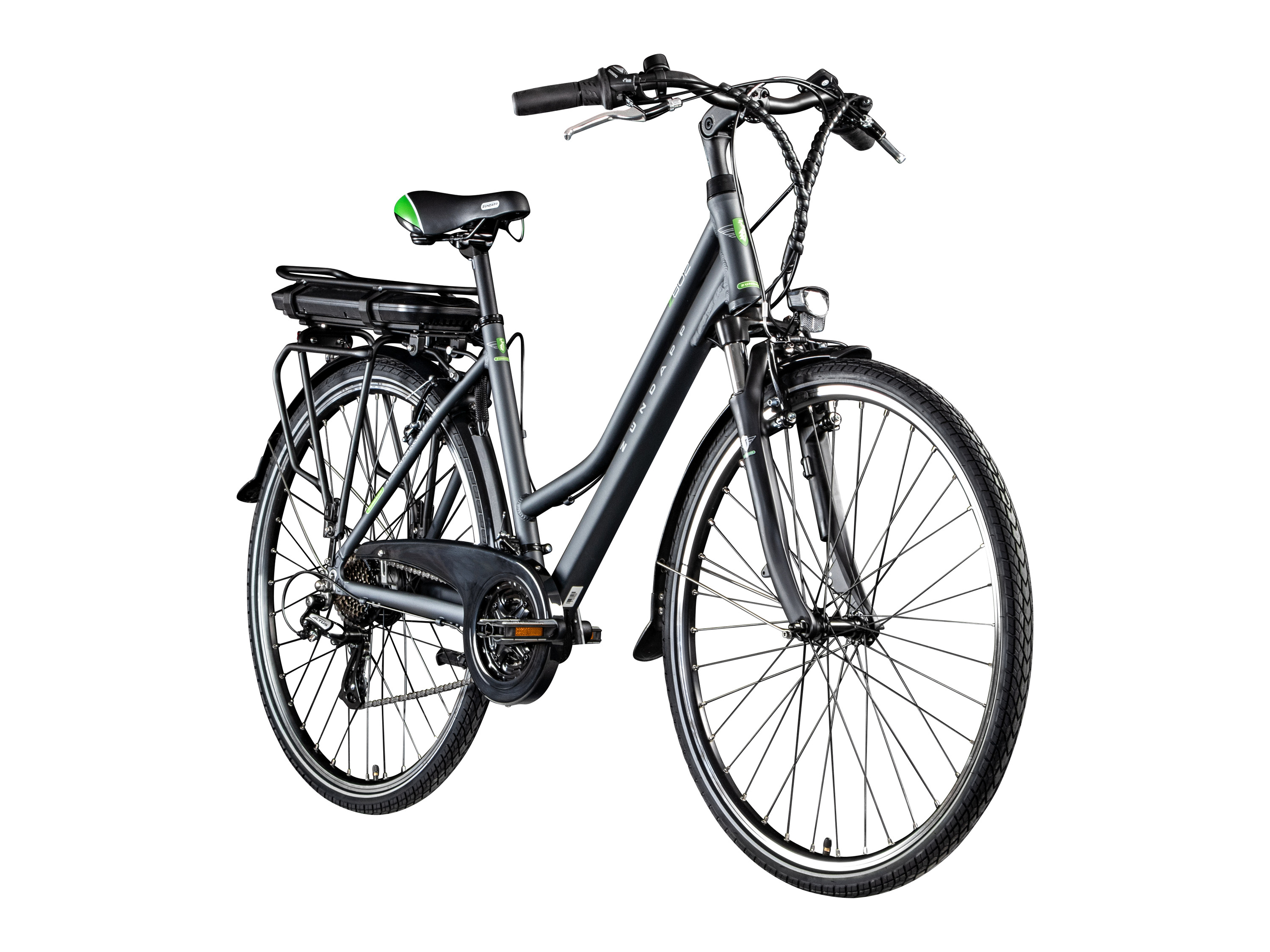 ZÜNDAPP Rower trekkingowy elektryczny »Z802 700c«, 28 cali (Damski, Szary/ zielony)
