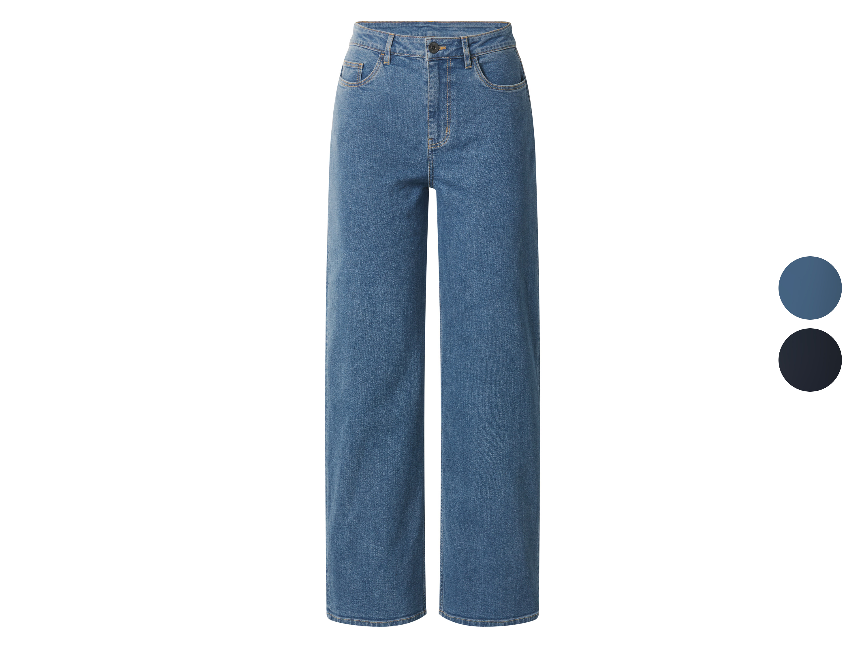 ESMARA® Jeansy damskie wide leg z wysokim stanem