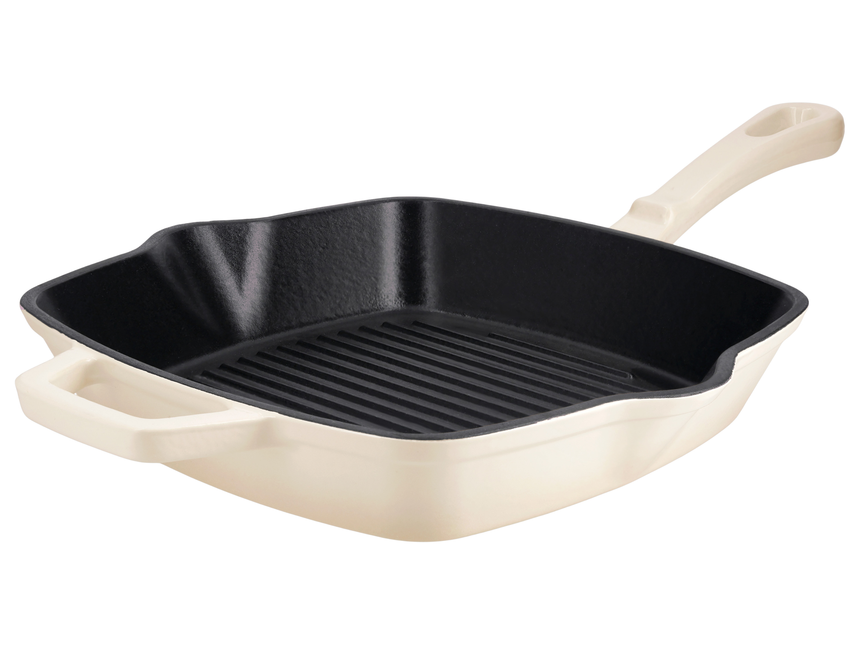 SILVERCREST® Żeliwna patelnia grillowa lub Żeliwna patelnia  (Czworokątny, Kremowy)