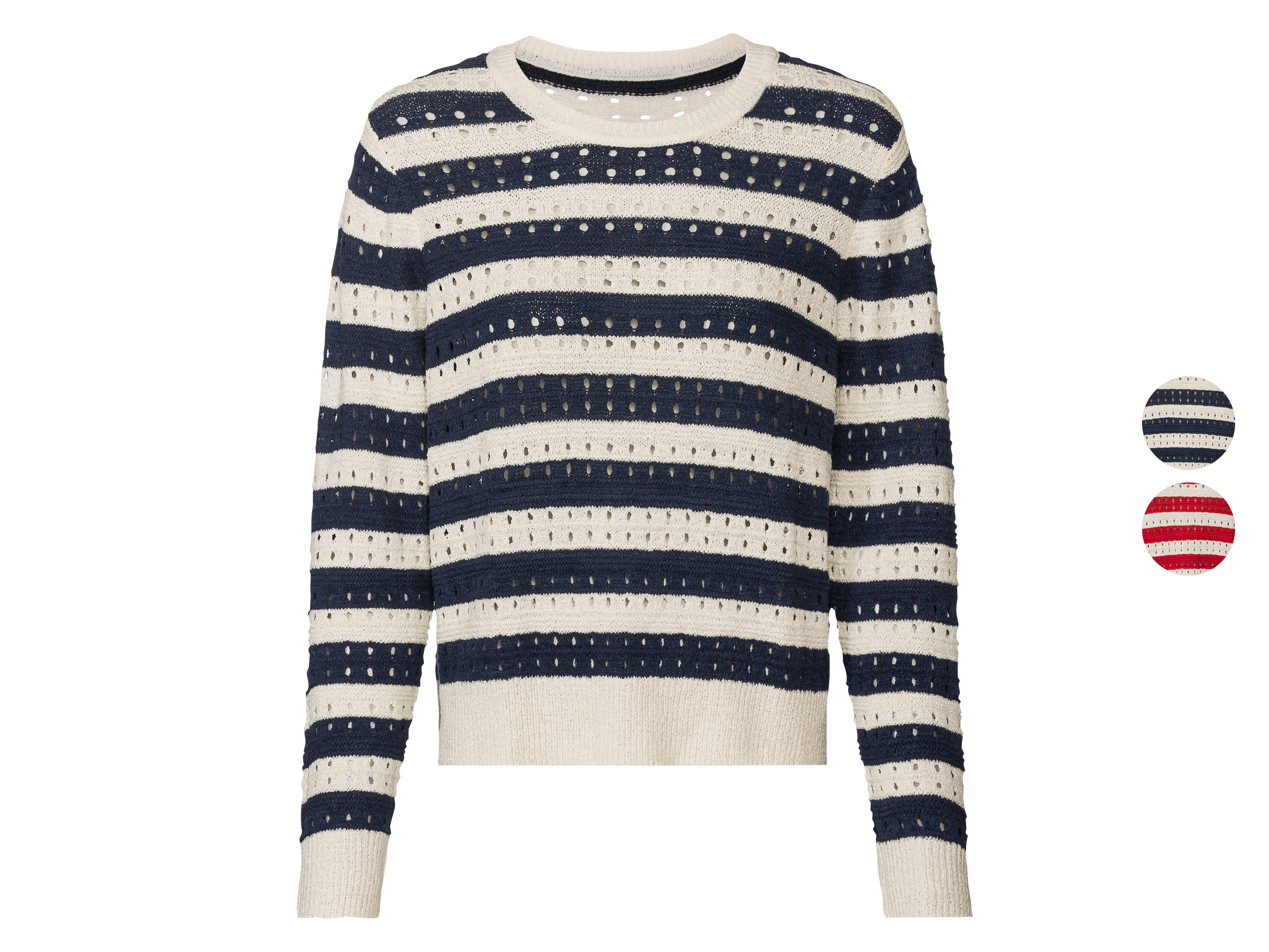 ESMARA® Sweter damski z teksturowanej dzianiny w prążki