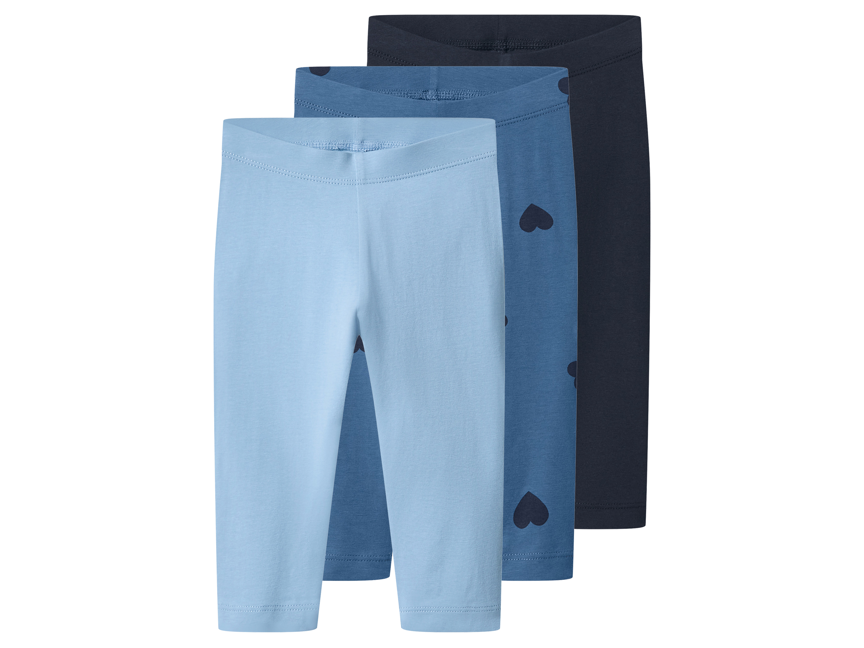 LUPILU® Legginsy 3/4 dziecięce z bawełną, 3 pary