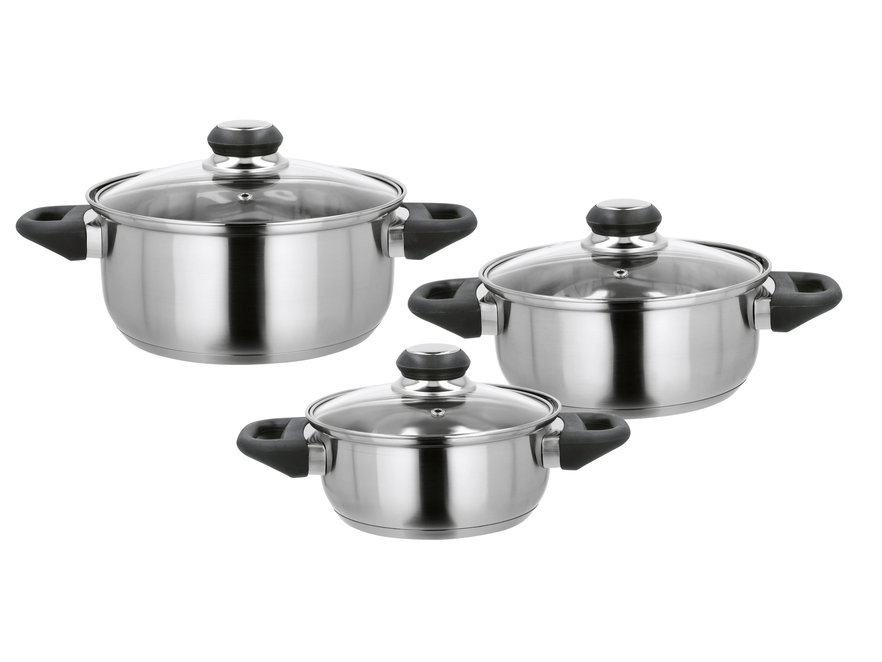 SILVERCREST® Zestaw garnków ze stali nierdzewnej, 6-elementowy