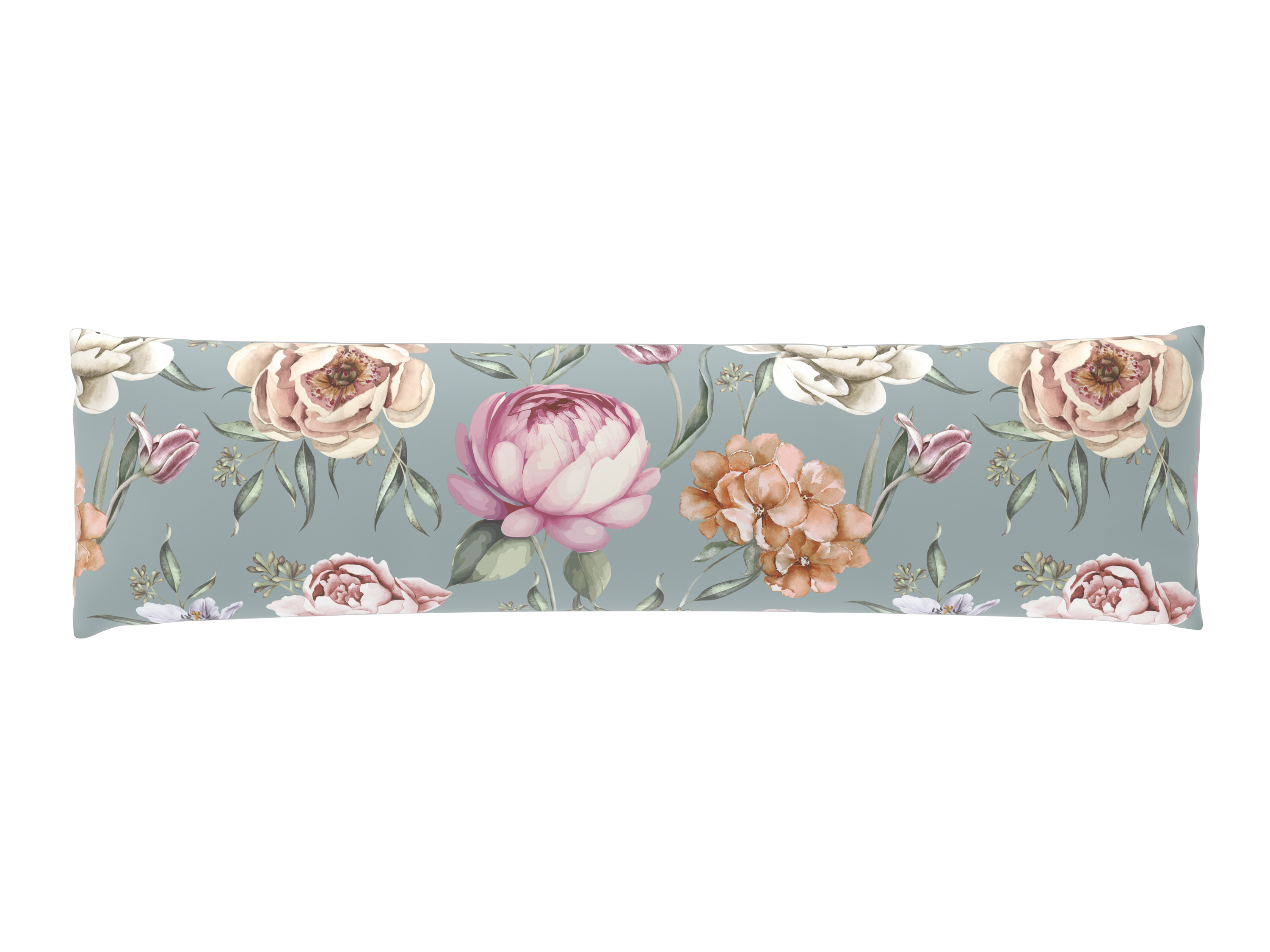 LIVARNO® Satynowa poszewka z mikrofibry na poduszkę dla śpiących na boku, 40 x 145 cm (Kwiaty)