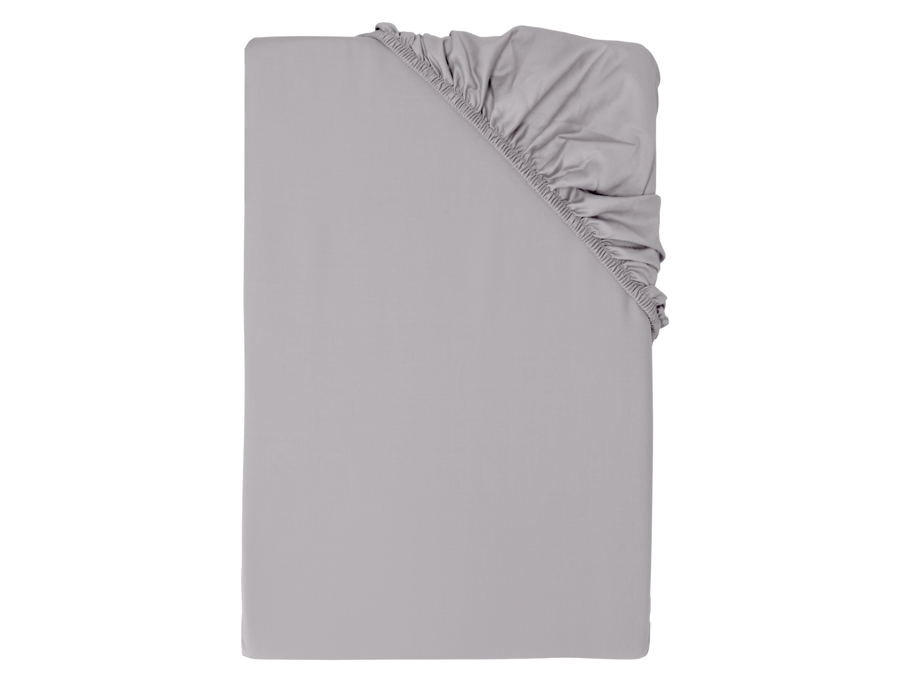 LIVARNO® Luksusowe prześcieradło satynowe z bawełny i wiskozy bambusowej z gumką, 140-160 x 200 x 27cm (Szary)