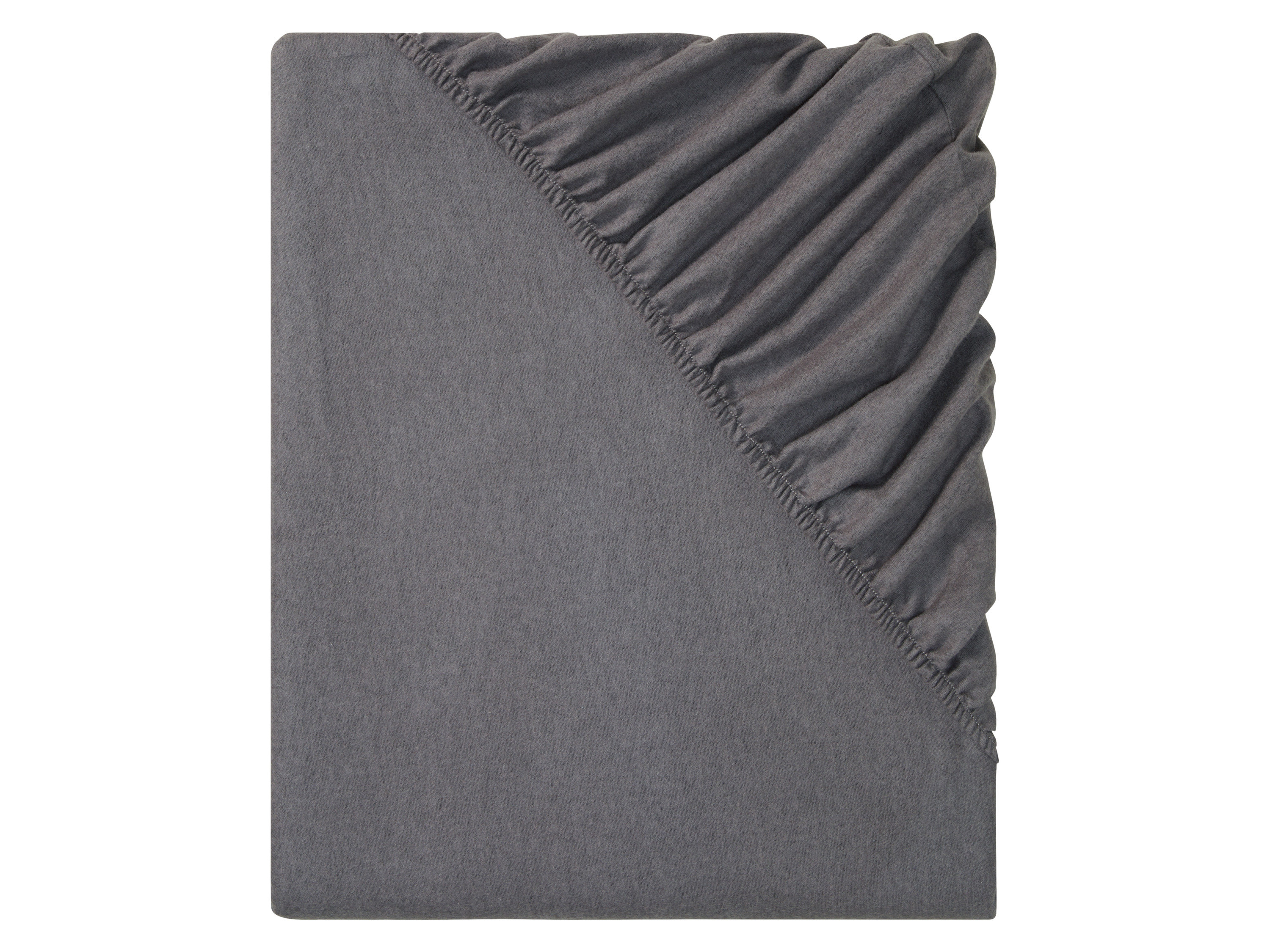 LIVARNO HOME Prześcieradło z gumką z flaneli, 90-100 x 200 cm (Ciemnoszary)