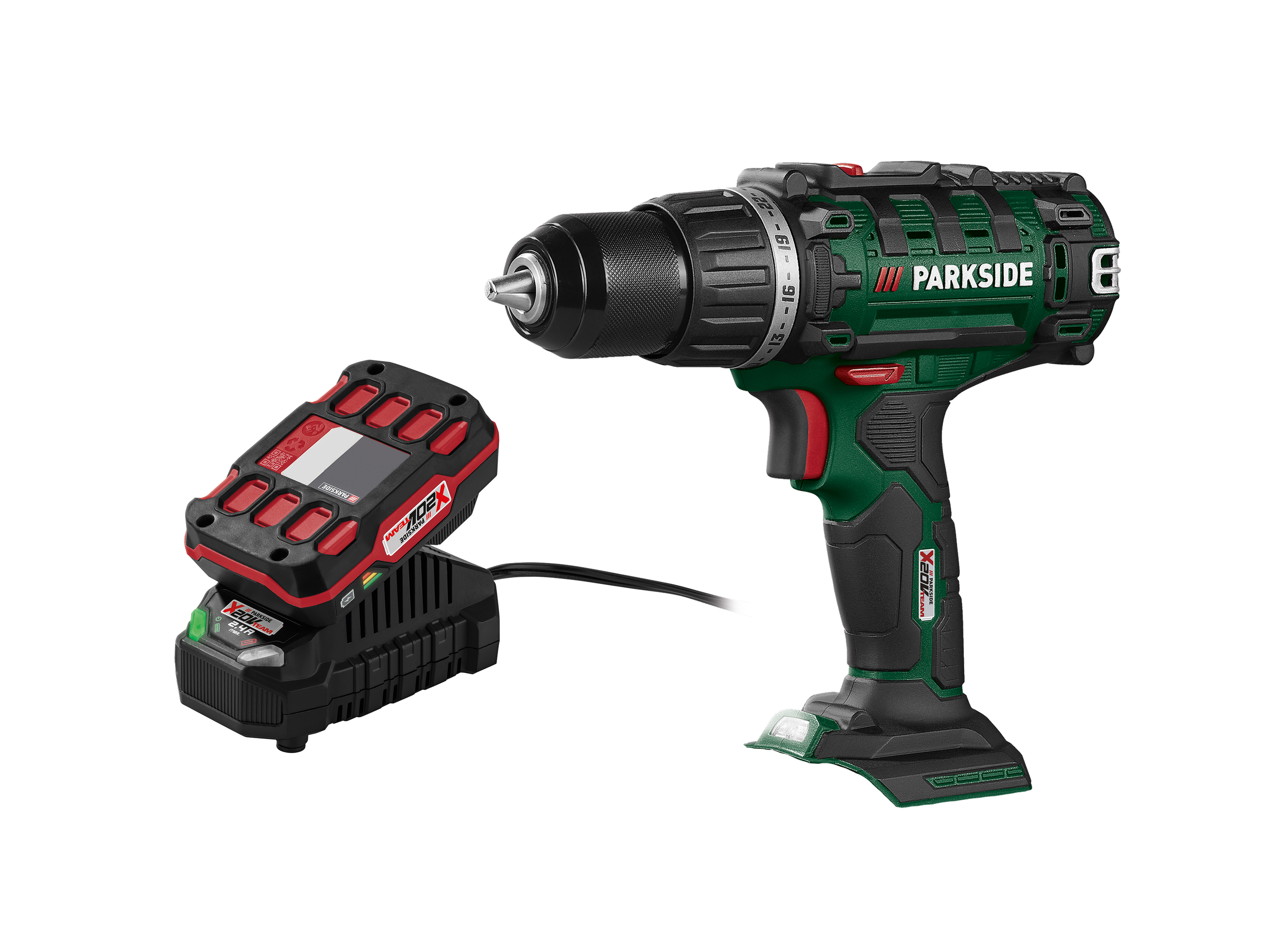 PARKSIDE® Zestaw Akumulatorowa wiertarko-wkrętarka 20 V z akumulatorem 20 V, 2 Ah i ładowarką 2,4 V