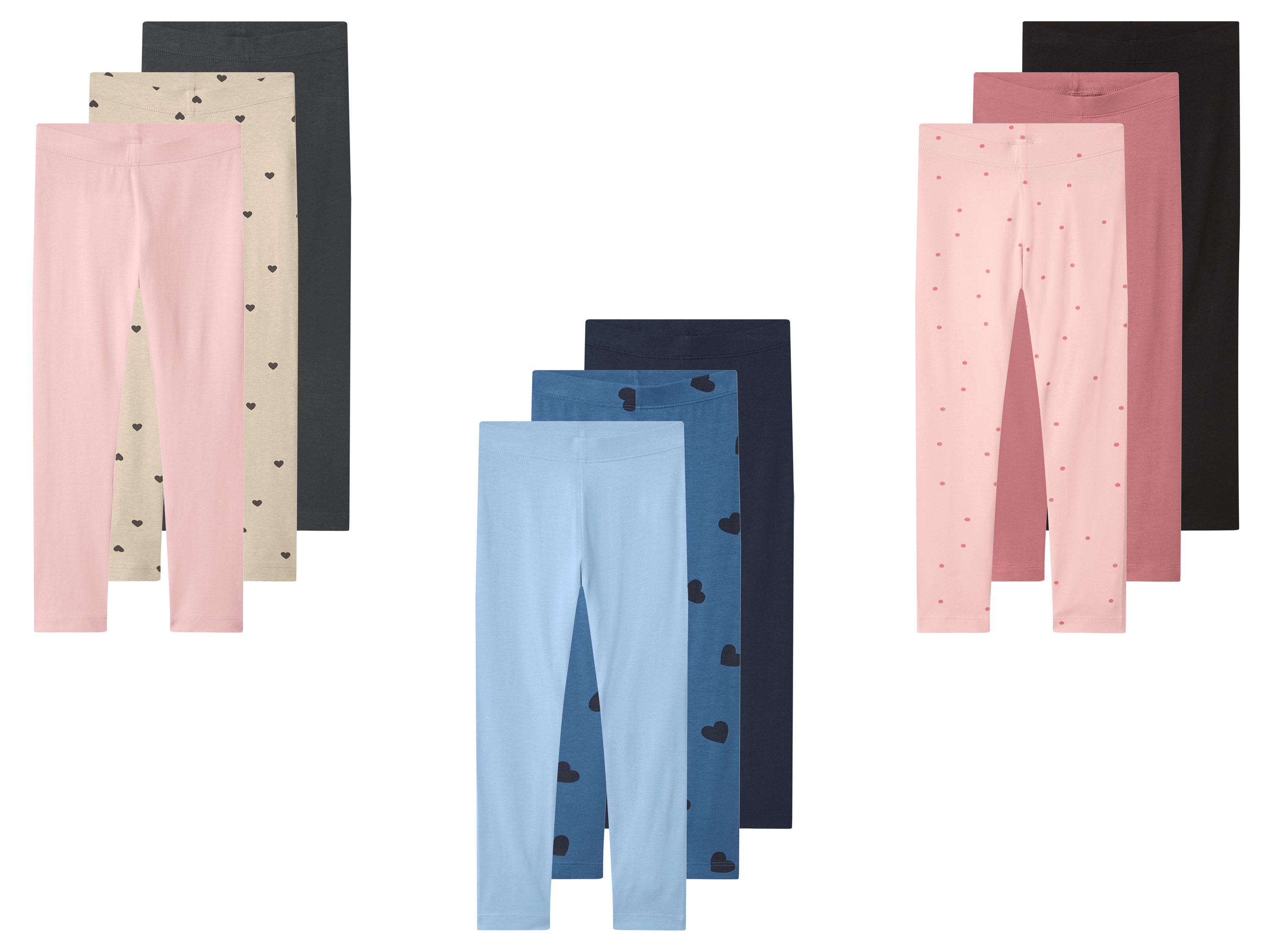 LUPILU® Legginsy dziecięce z bawełną, 3 pary