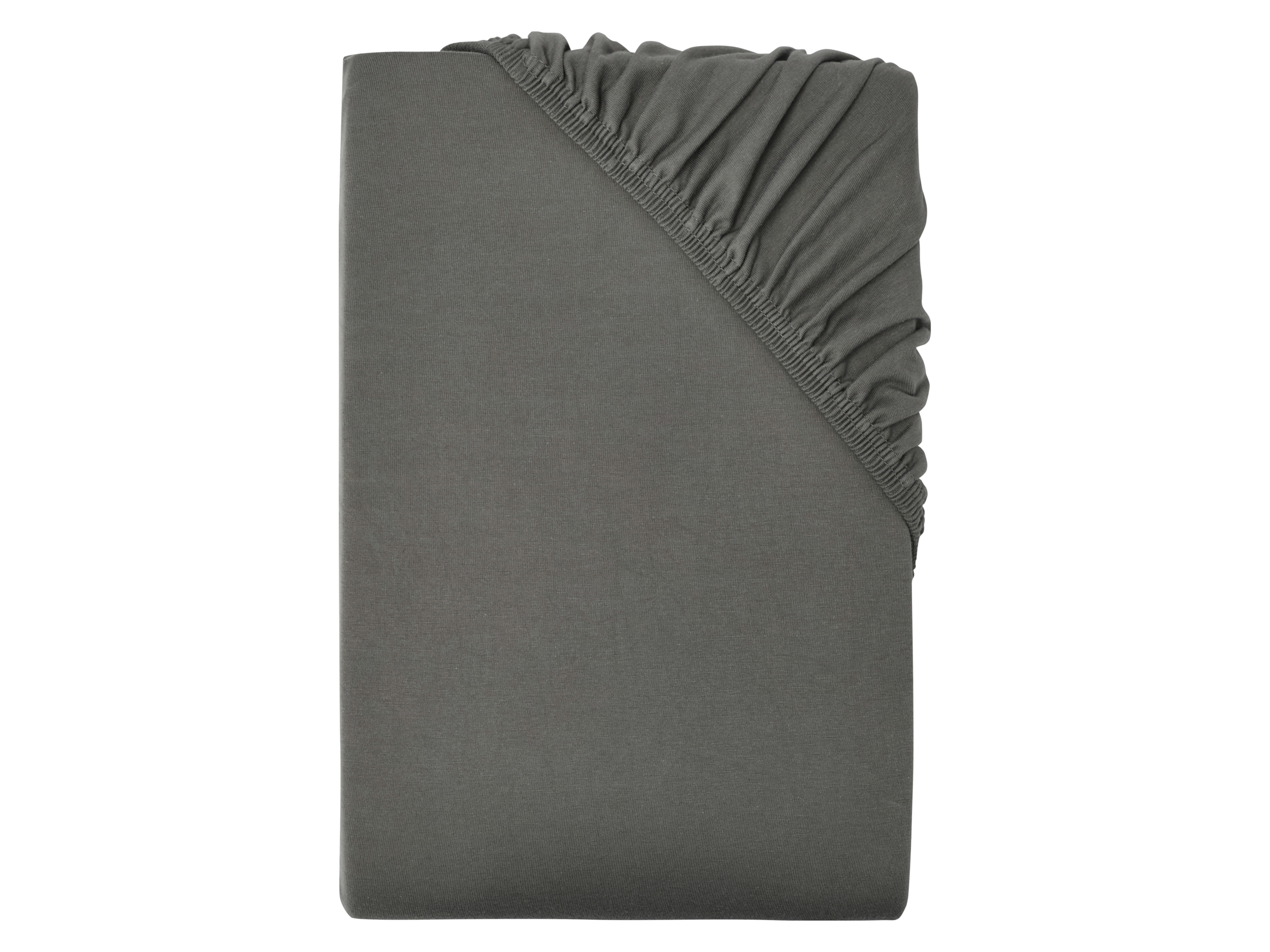 LIVARNO HOME Prześcieradło dżersejowe z bawełny z gumką, 140-160 x 200 cm (Szary)