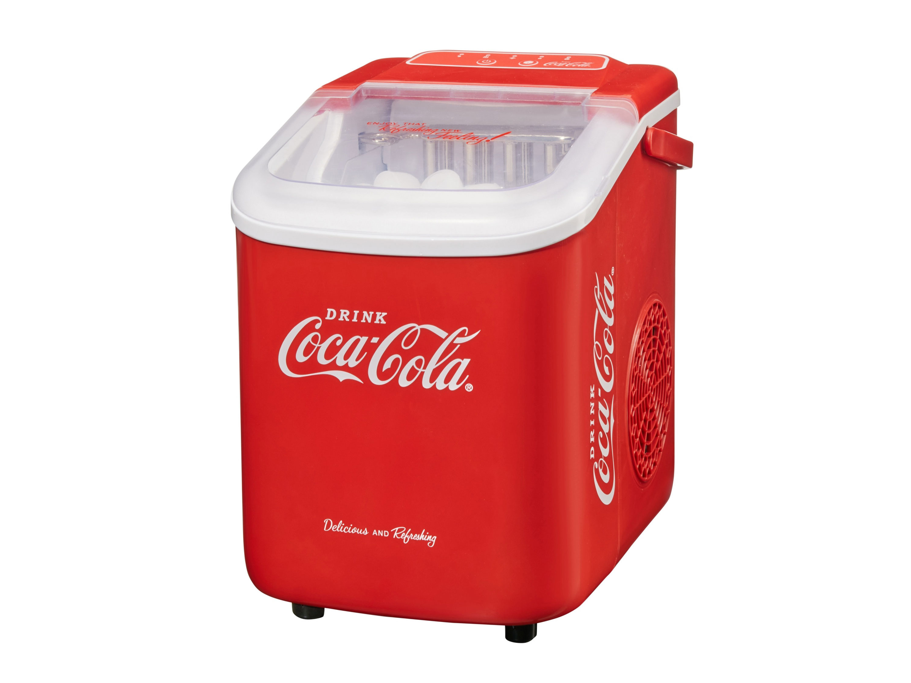 COCA COLA Kostkarka do lodu z uchwytem do przenoszenia (Czerwony)