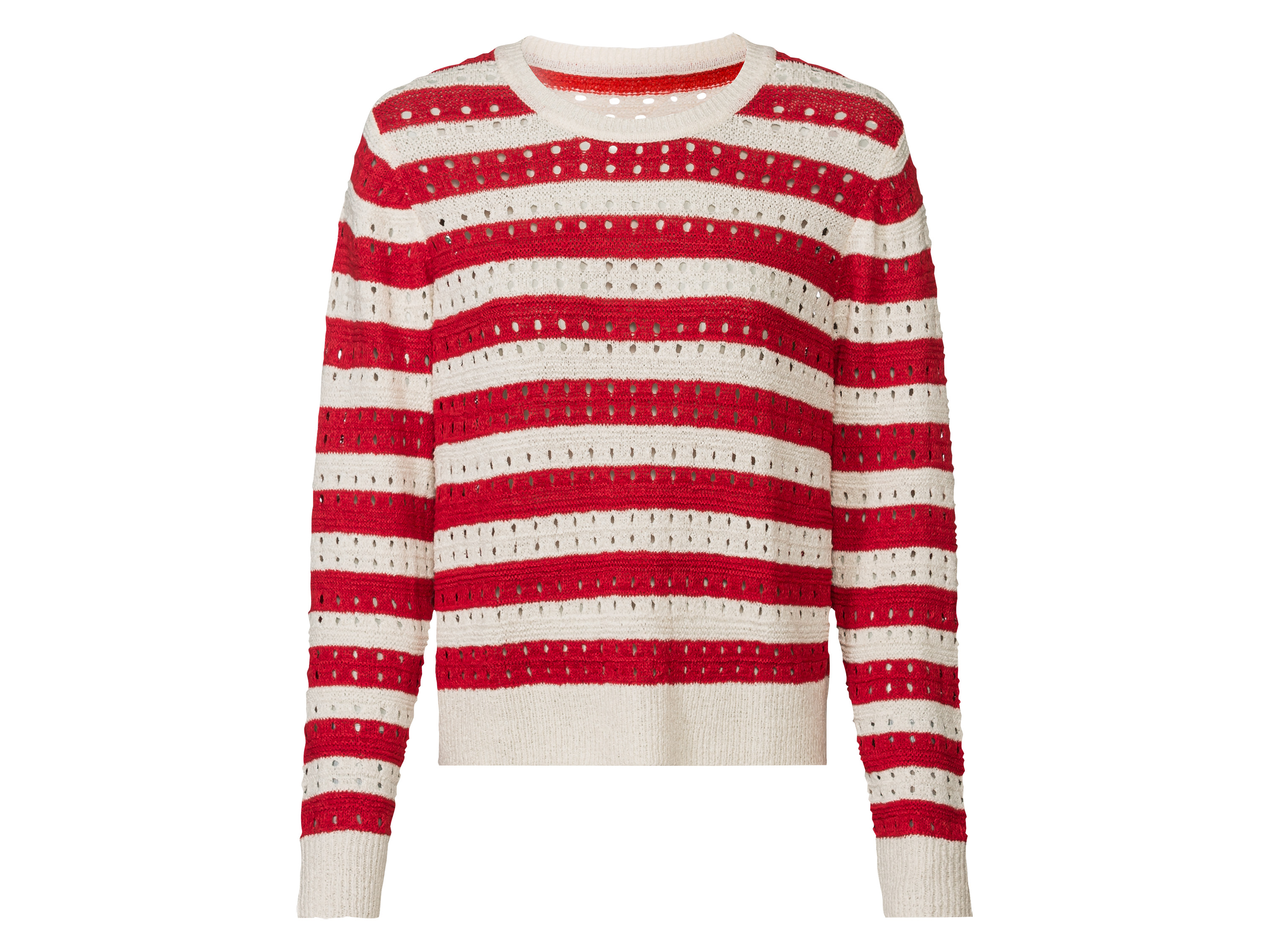 ESMARA® Sweter damski z teksturowanej dzianiny w prążki