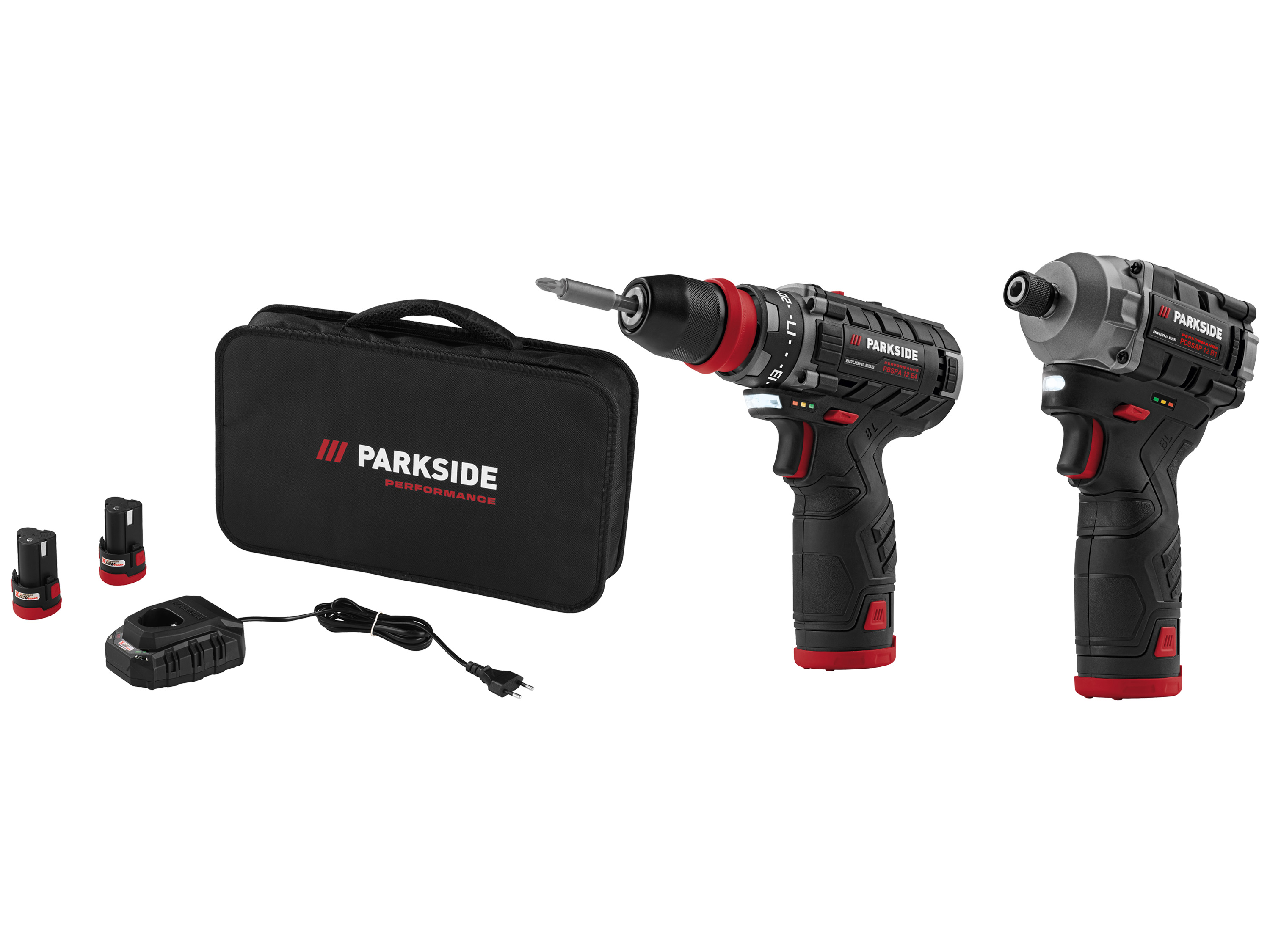 PARKSIDE PERFORMANCE® Zestaw startowy: akumulatorowa wiertarkowkrętarka, 12 V, oraz akumulatorowa zakrętarka, 12 V