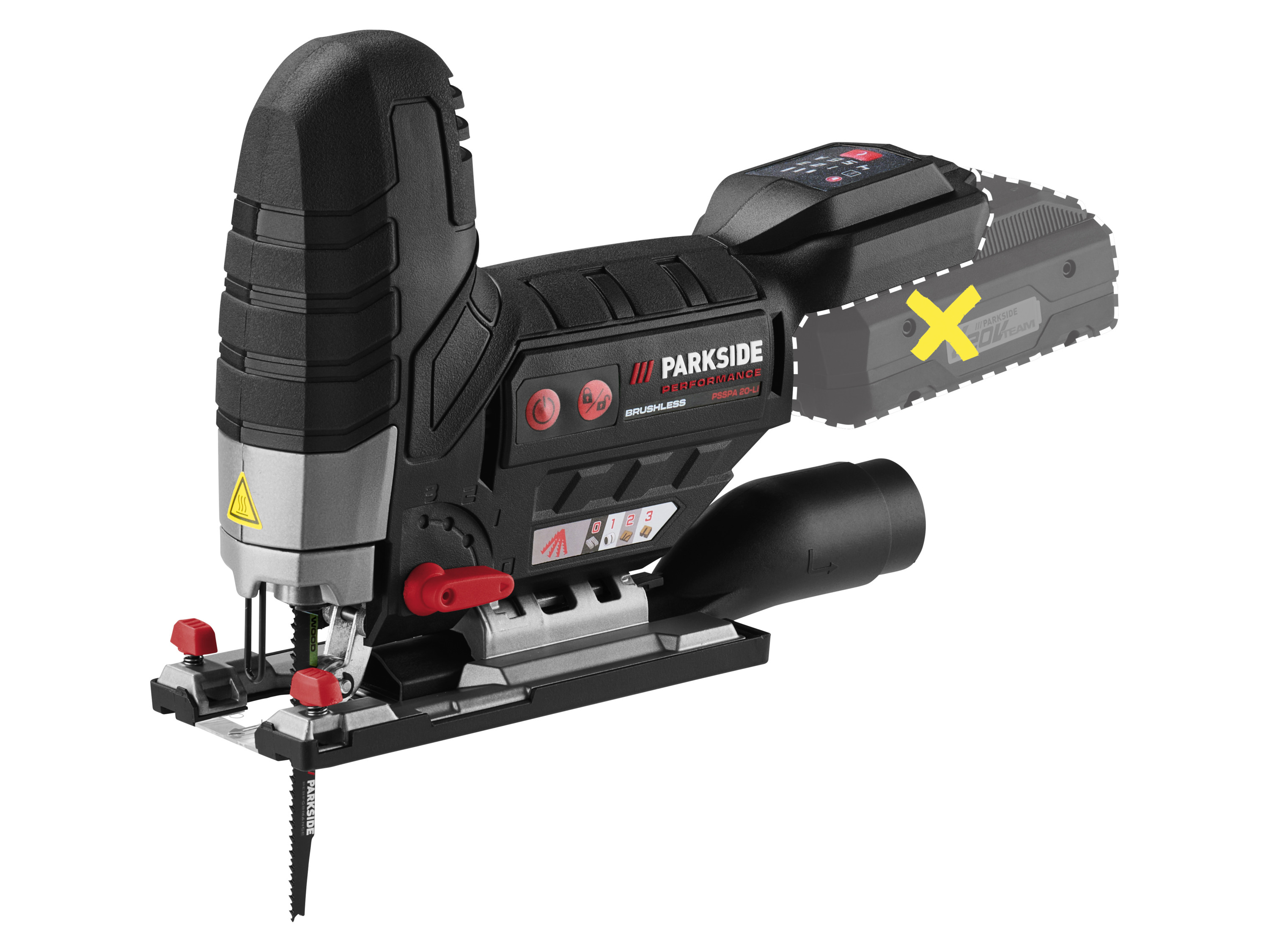 PARKSIDE PERFORMANCE® Akumulatorowa wyrzynarka, 20 V, PSSPA 20-Li F4 (bez akumulatora i ładowarki)