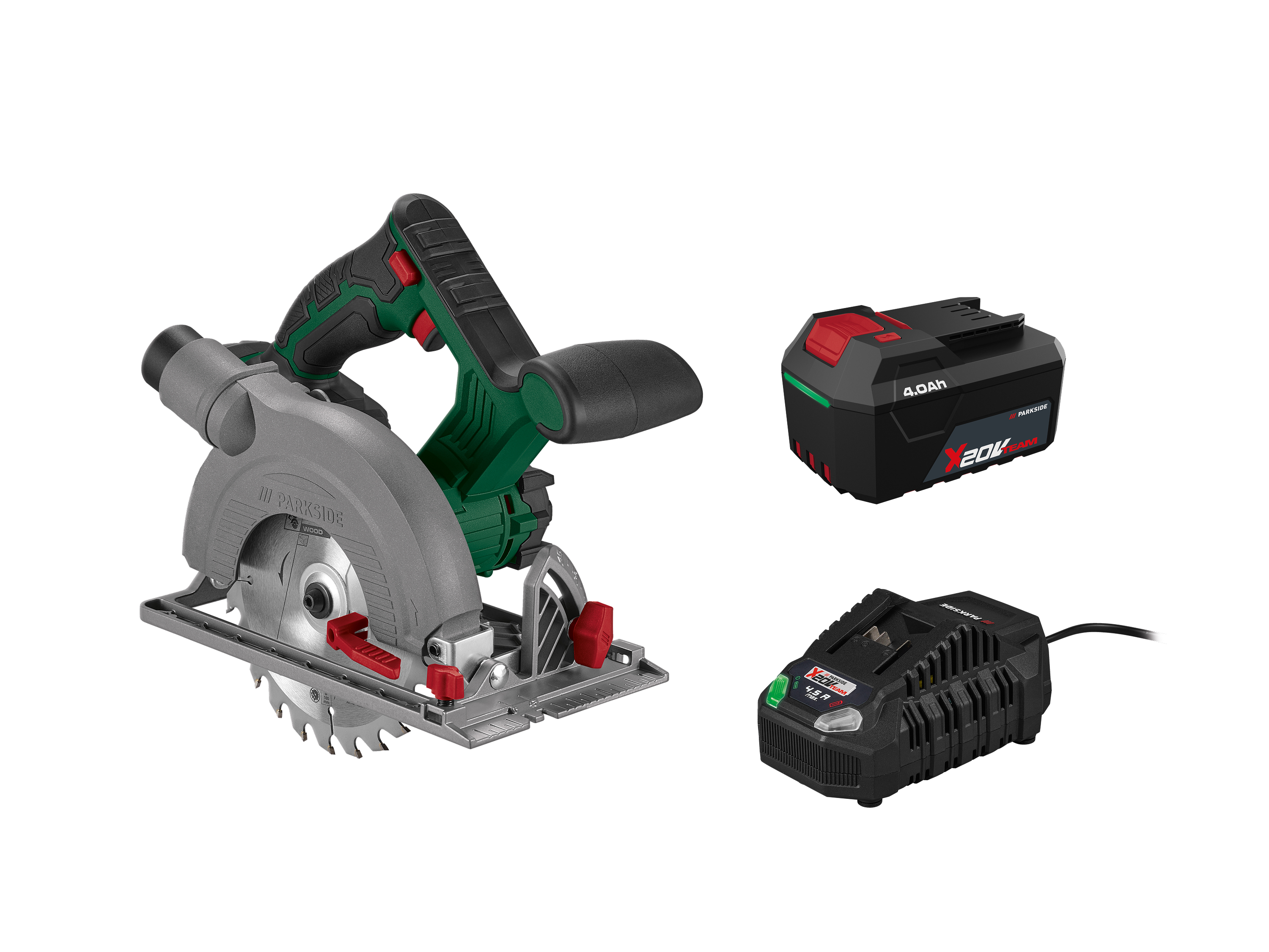 PARKSIDE® Zestaw 20 V: Pilarka tarczowa z akumulatorem 4 Ah i ładowarką 4,5 A