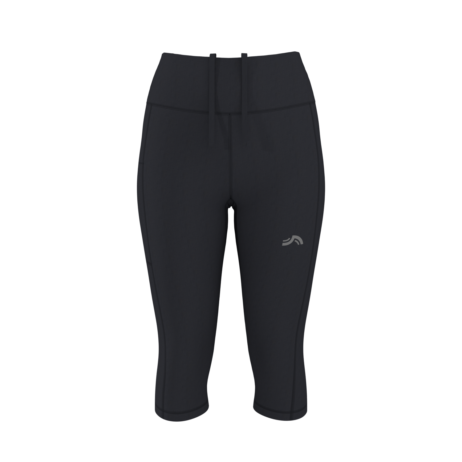 CRIVIT Legginsy capri funkcyjne damskie, z kieszenią na telefon (Czarny, S(36/38))