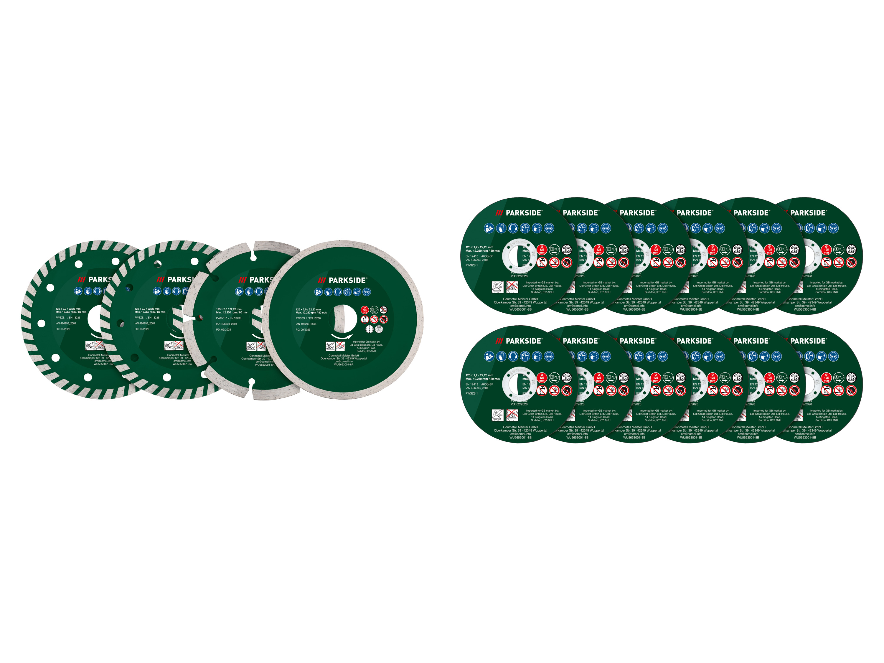 PARKSIDE® Zestaw 4 lub 12 tarcz do szlifierek kątowych, PWSZS 1