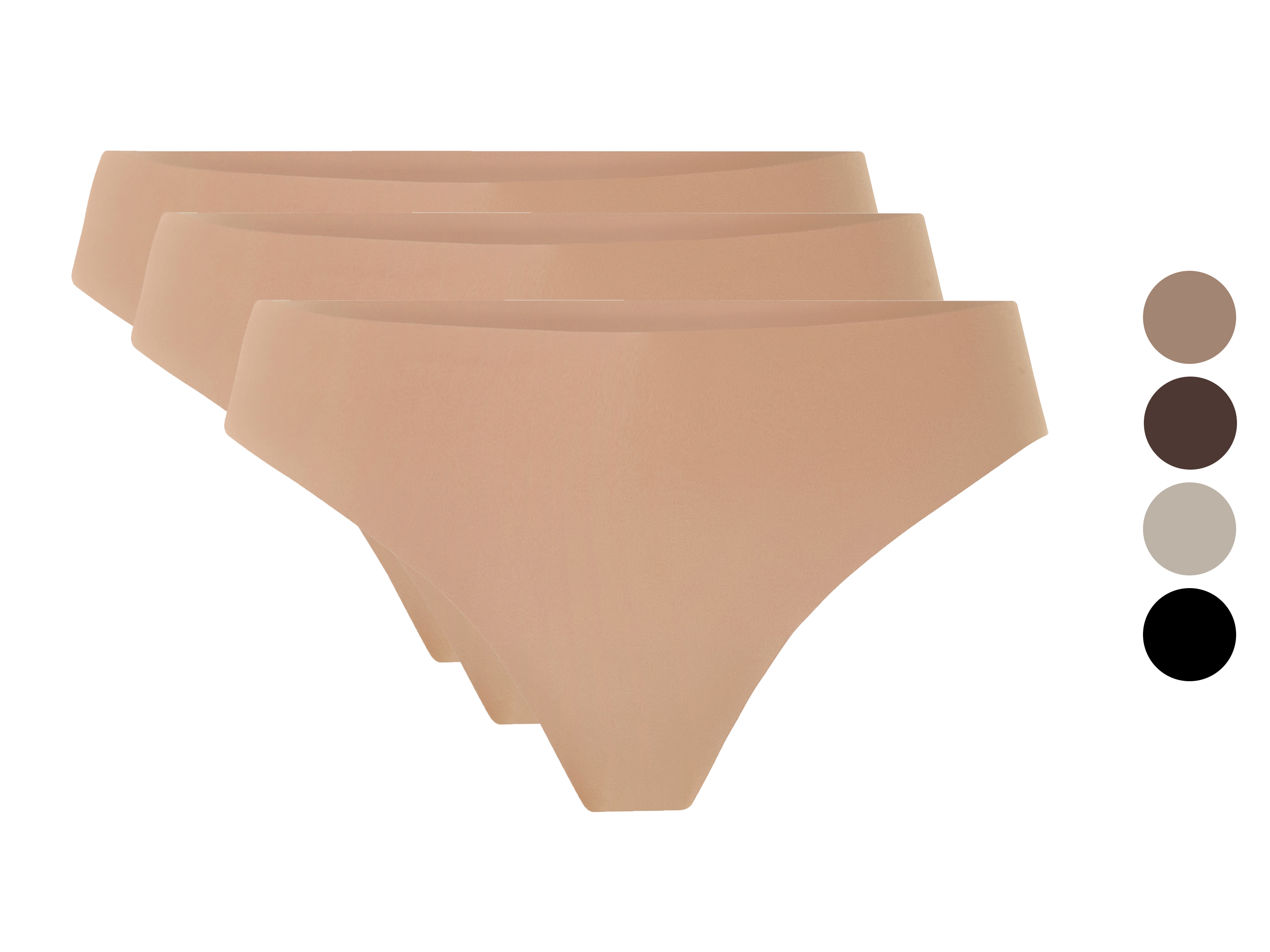 ESMARA® Stringi bezszwowe damskie, 3 pary