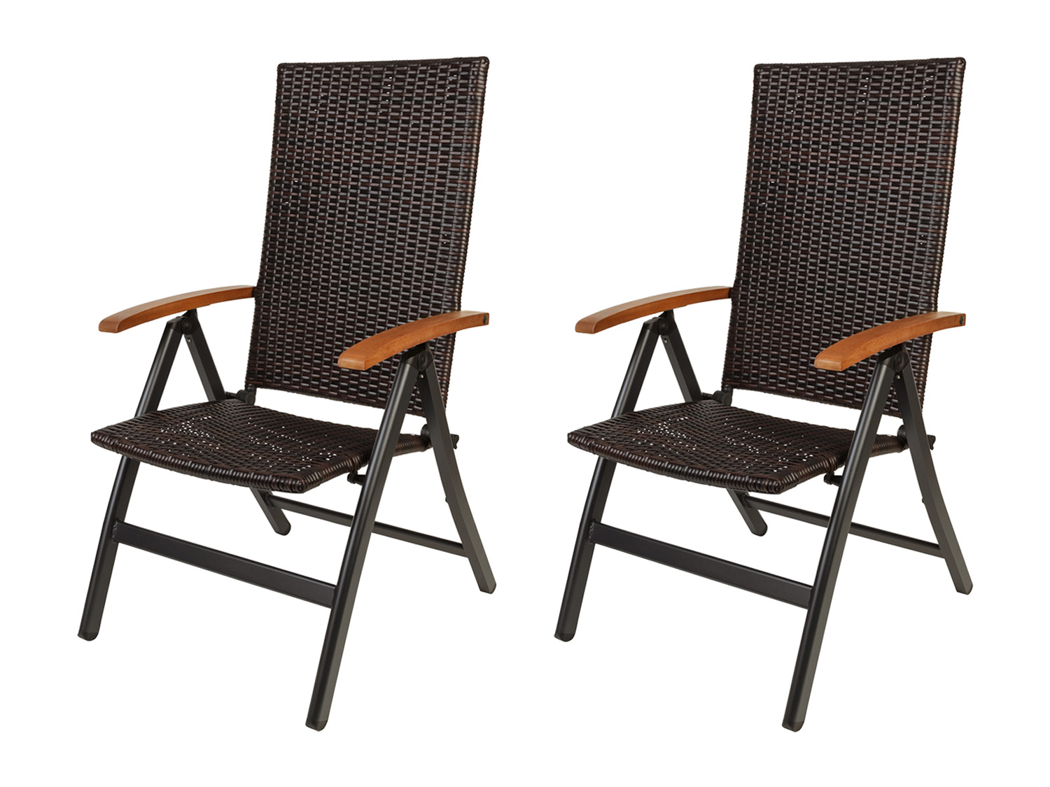 LIVARNO® Fotel ogrodowy z plecionki Valencia, 2 sztuki, brązowy