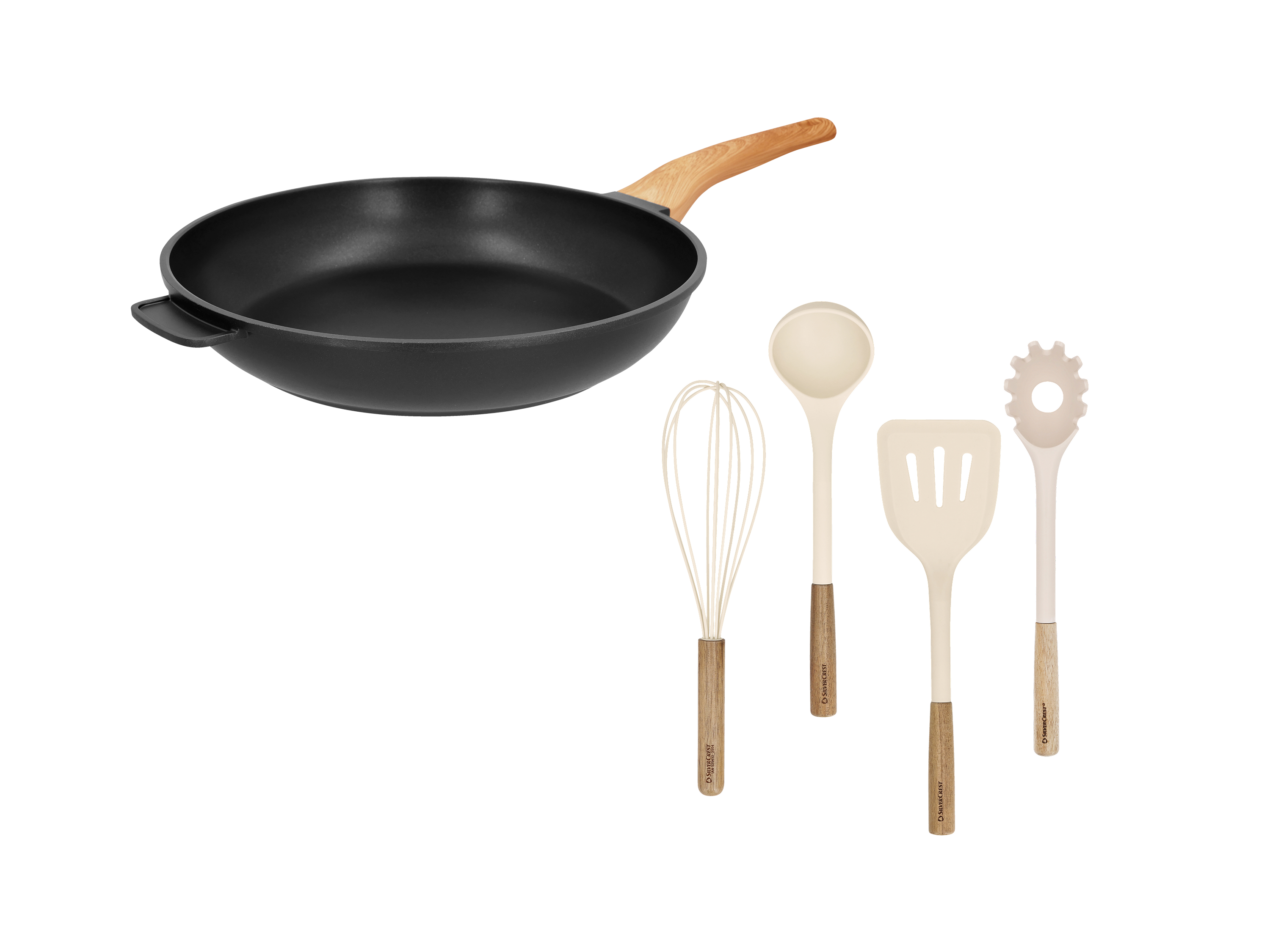 SILVERCREST® Zestaw patelnia aluminiowa Ø 32 cm z akcesoriami kuchennymi