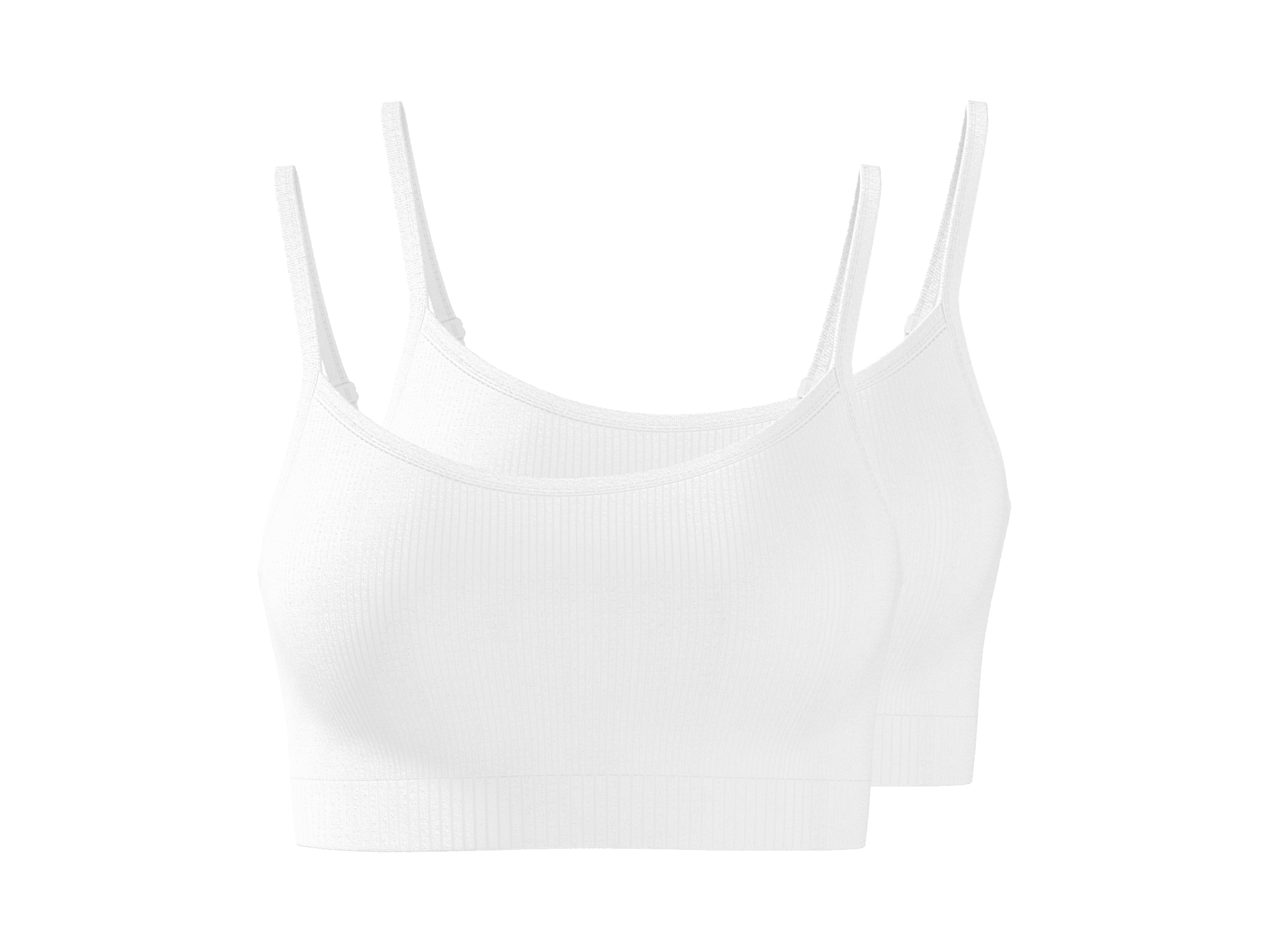 ESMARA® Prążkowane biustonosze bezszwowe damskie, 2 sztuki 