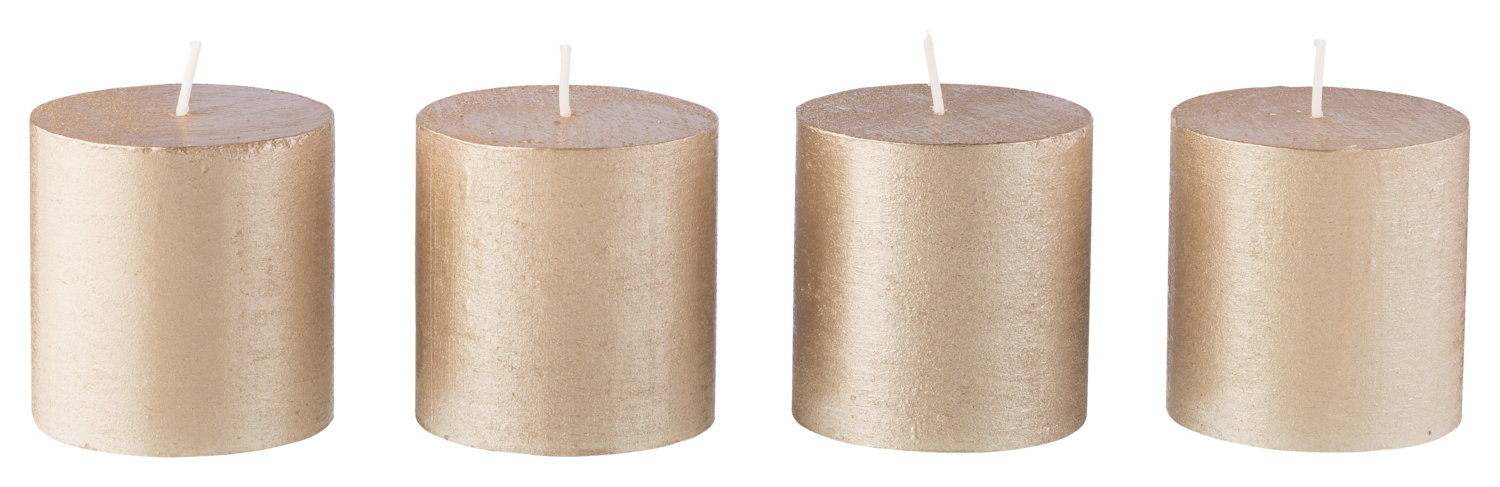 LIVARNO® Świece rustykalne, 4 sztuki (Beżowy)
