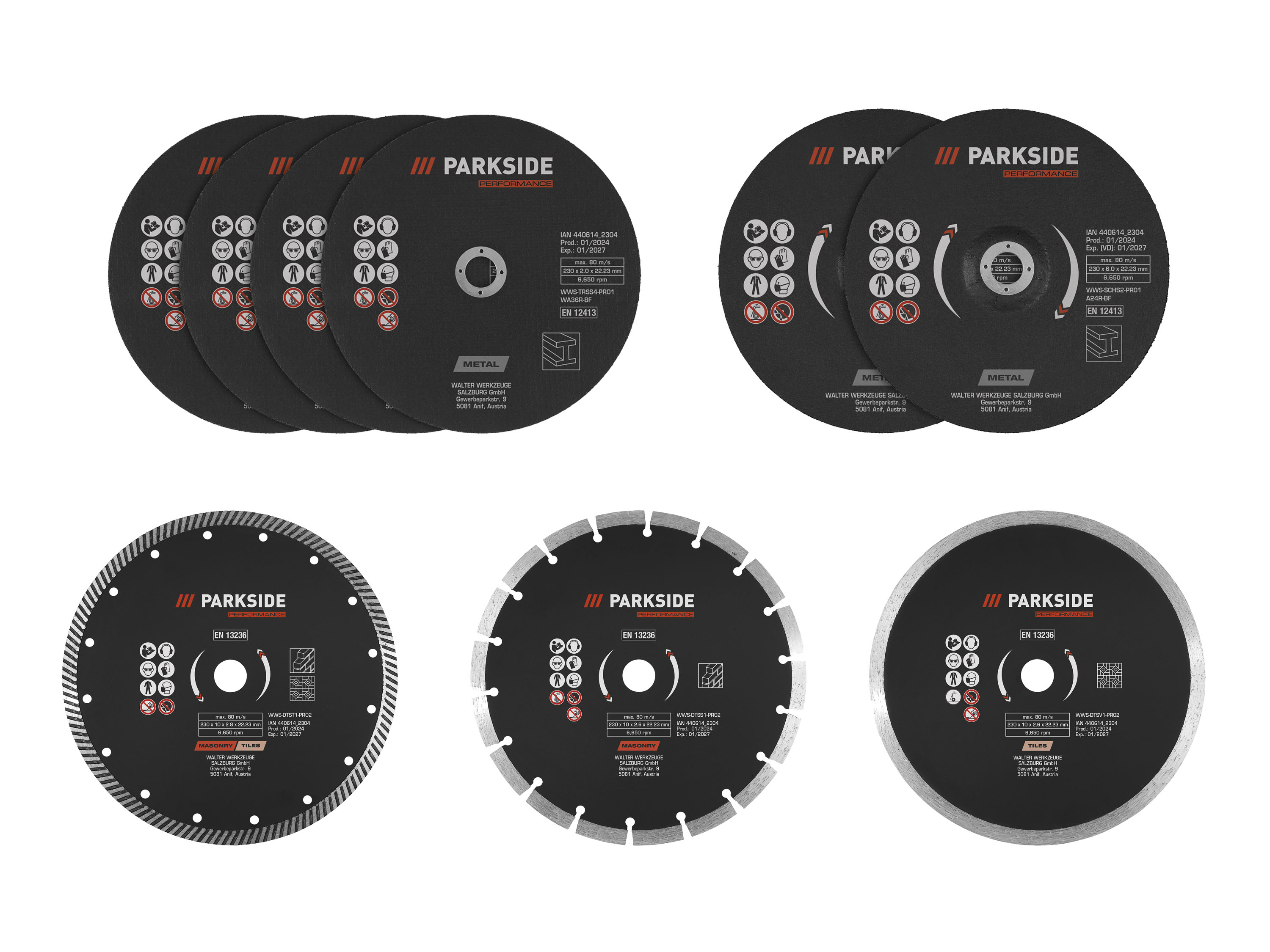 PARKSIDE PERFORMANCE® Tarcze tnące / Tarcze szlifierskie, Ø 230 mm