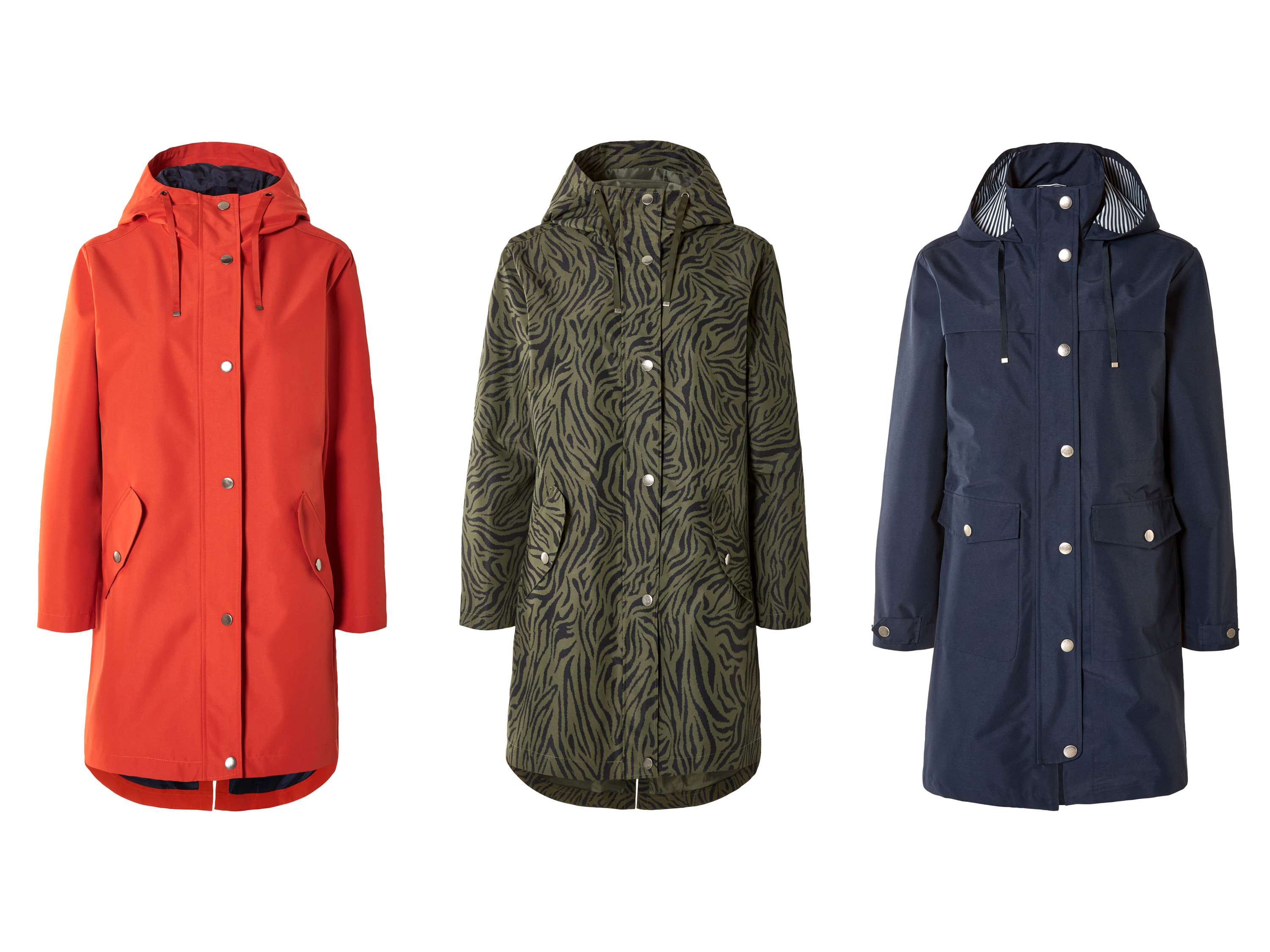 ESMARA® Parka damska przeciwdeszczowa typu trencz