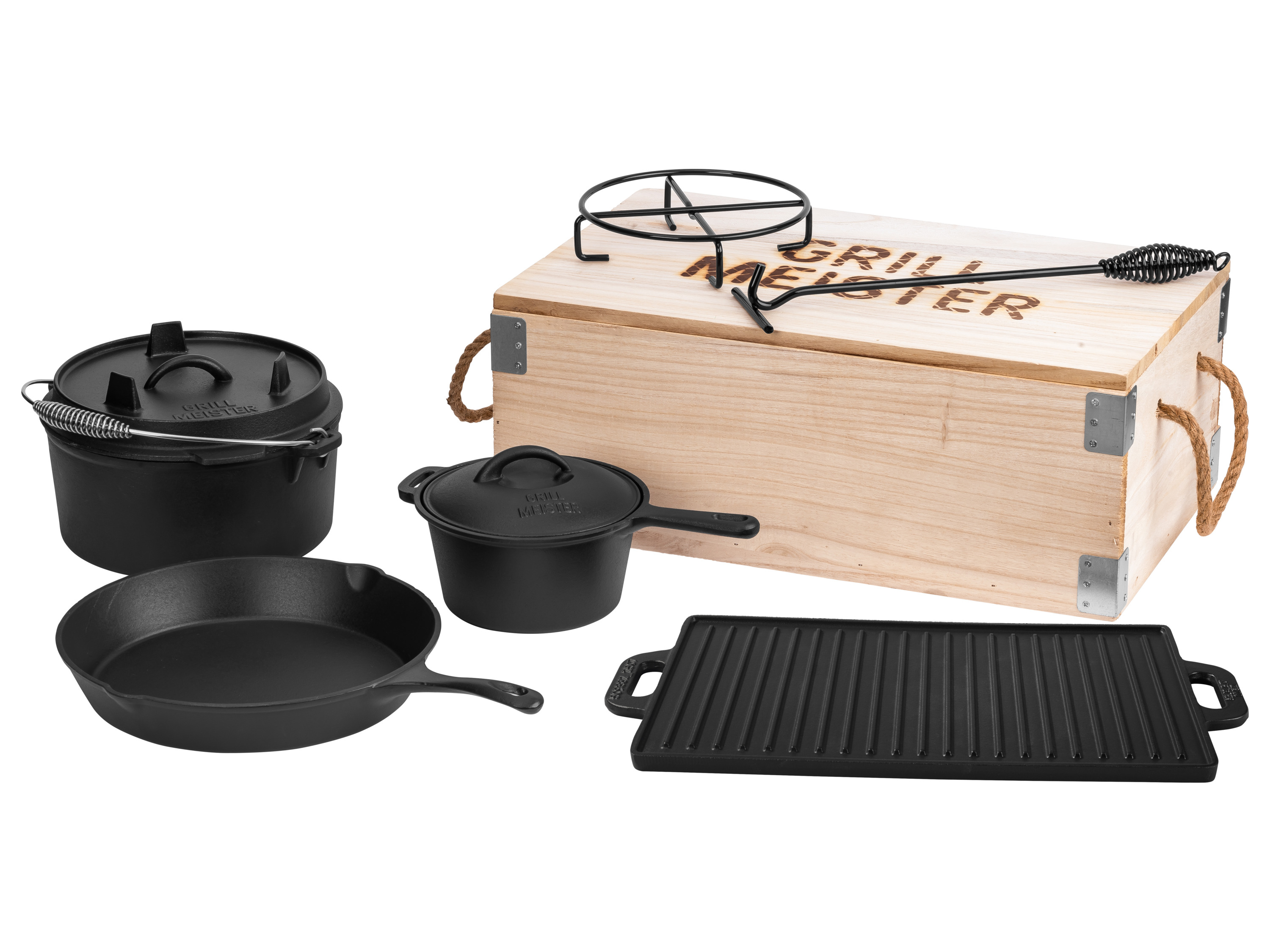 GRILLMEISTER Zestaw garnków żeliwnych