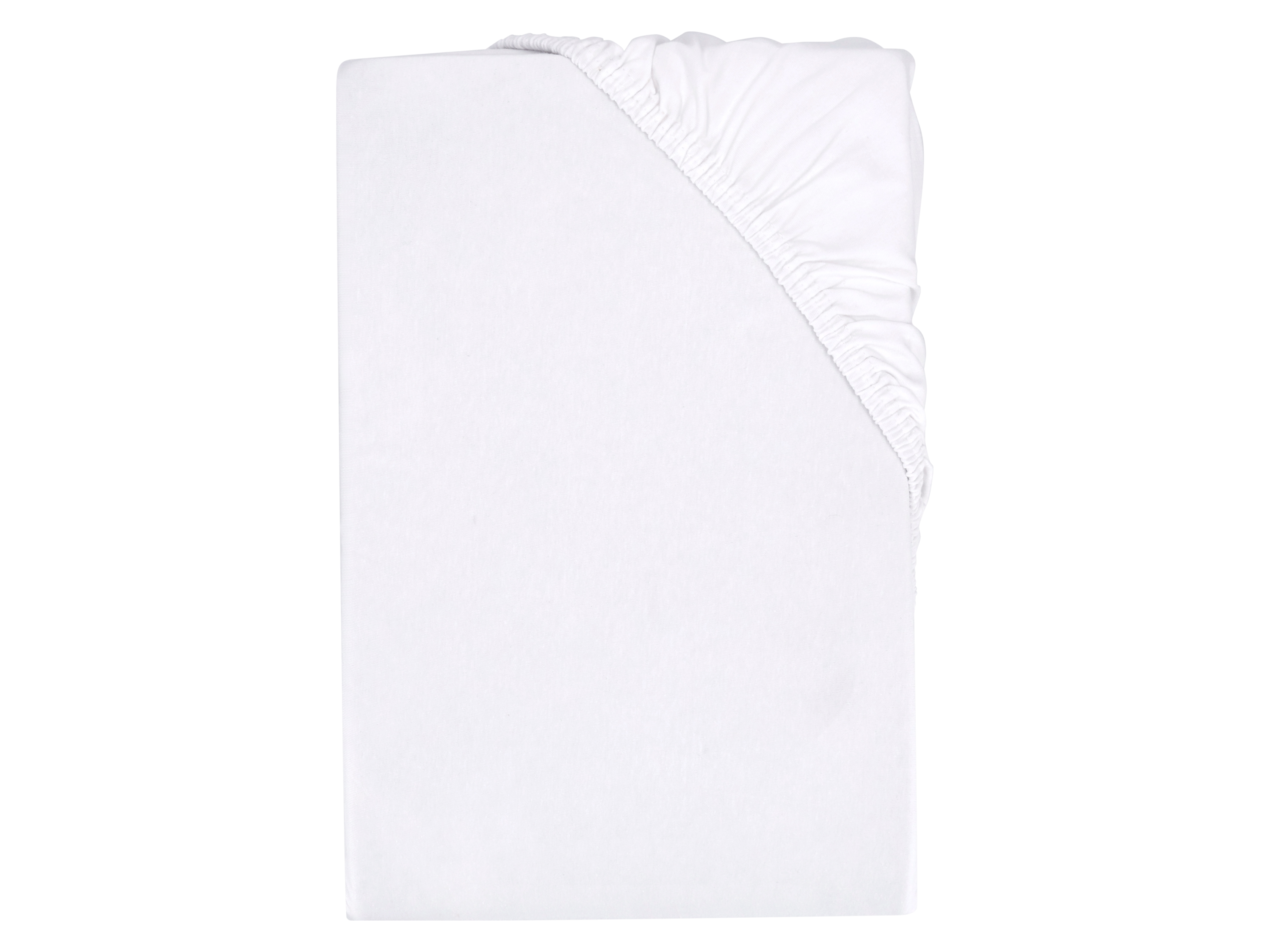 LIVARNO HOME Prześcieradło z dżerseju z gumką bi-elastic, 180-200 x 200 cm (Biały)