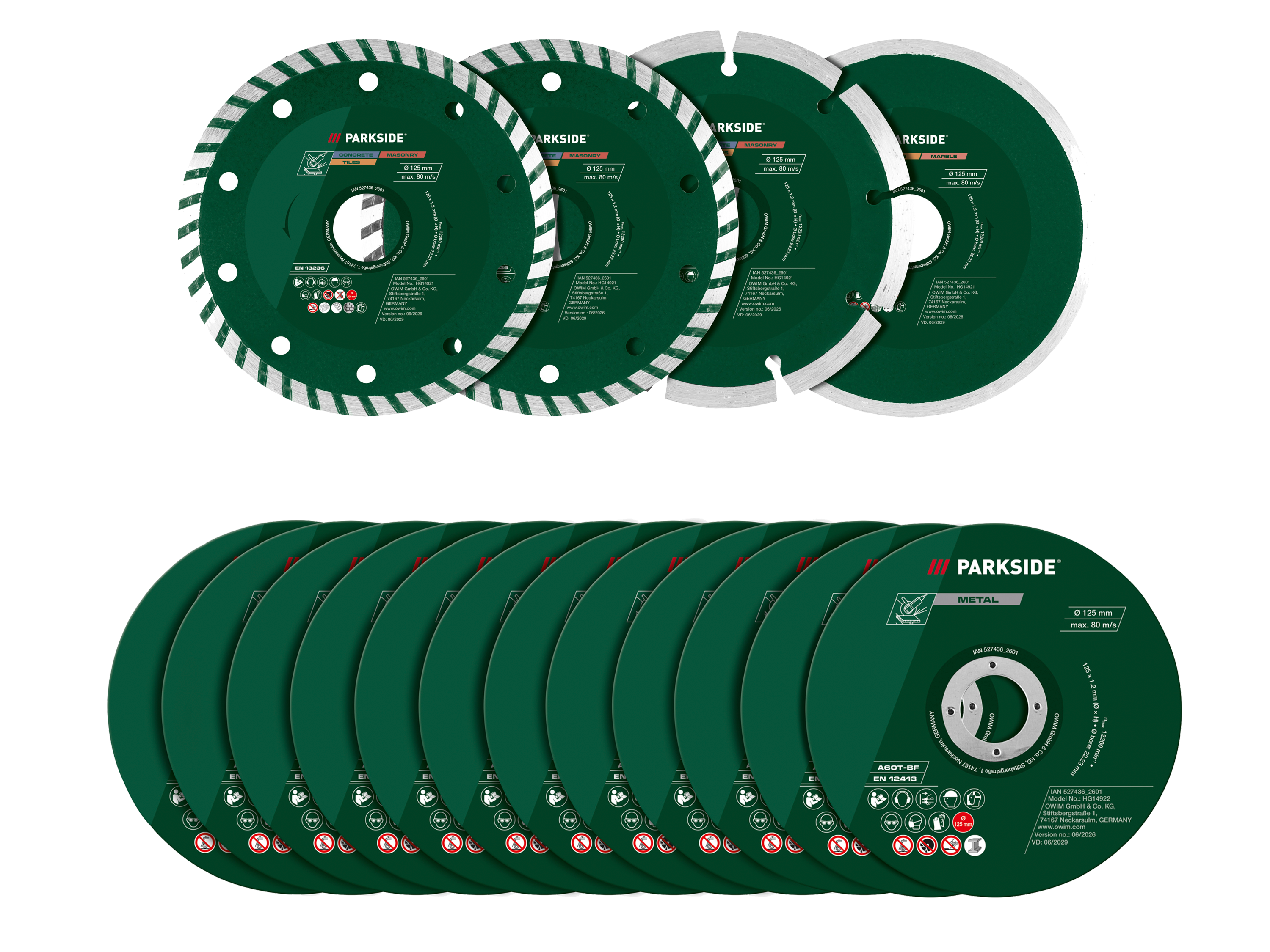 PARKSIDE® Tarcze diamentowe lub tarcze tnące, Ø 125 mm