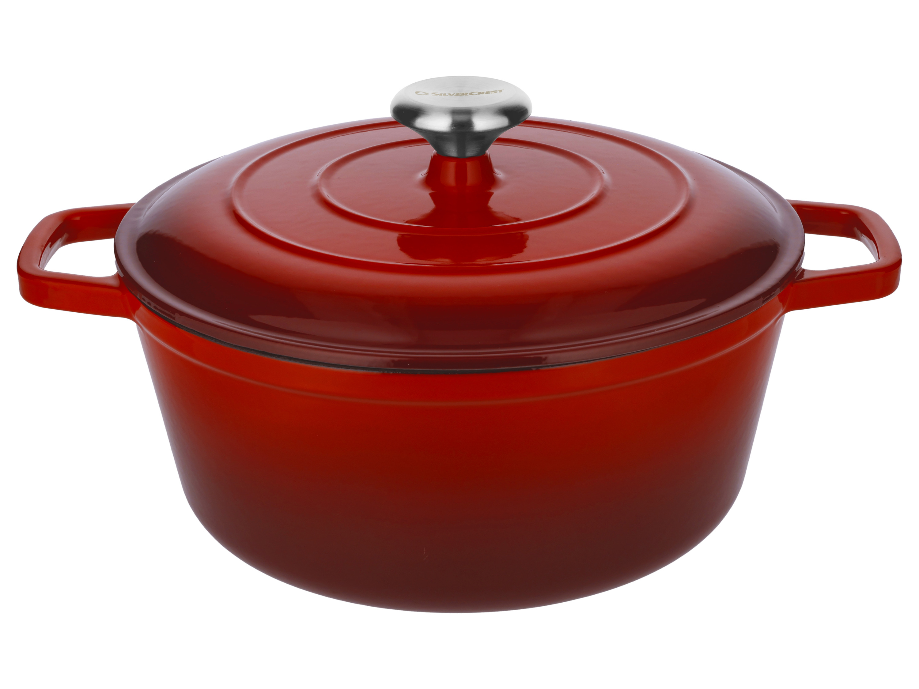 SILVERCREST® Garnek żeliwny Premium, Ø 27 cm (Czerwony)