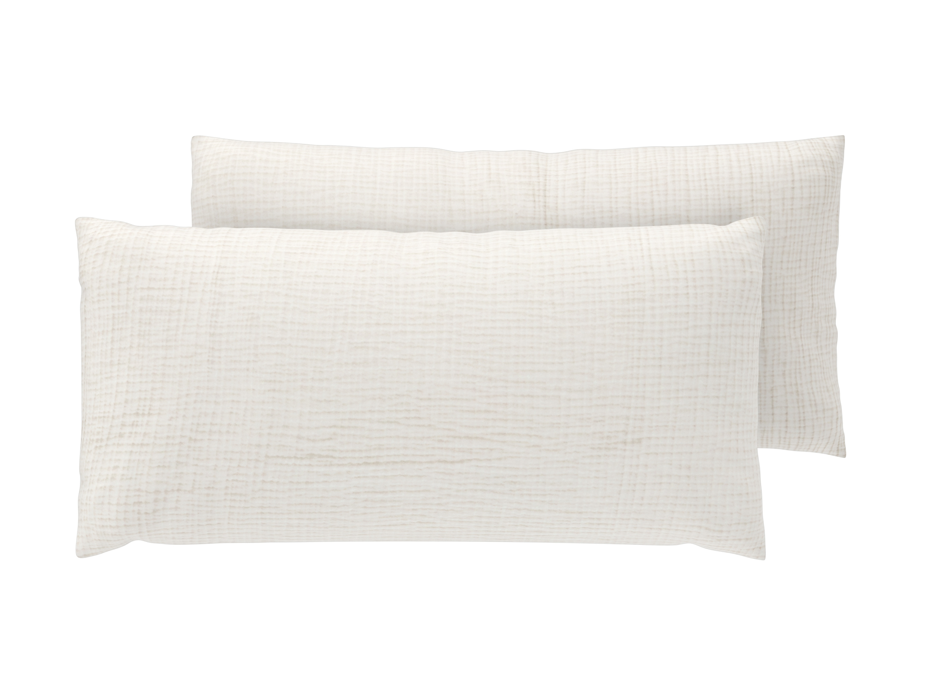LIVARNO® Poszewki na poduszki z muślinu, 2 sztuki, 40 x 80 cm (Biały)