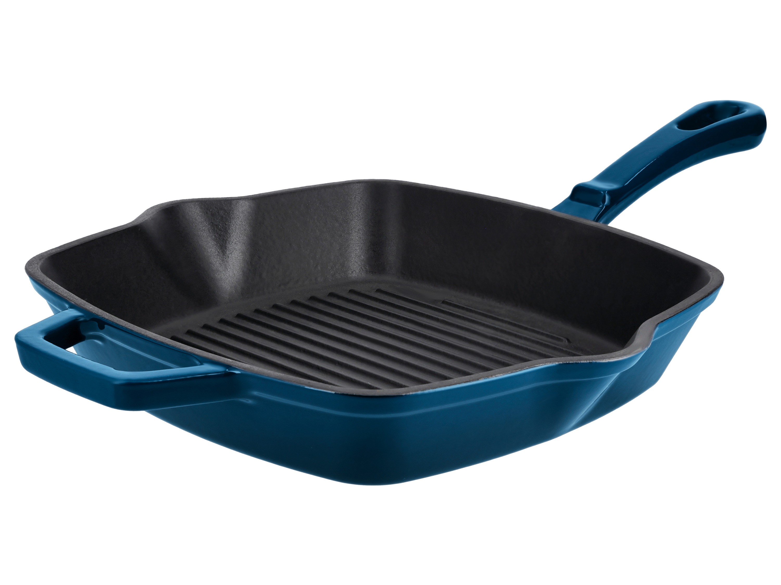 SILVERCREST® Żeliwna patelnia grillowa lub Żeliwna patelnia (Czworokątny, Niebieski)