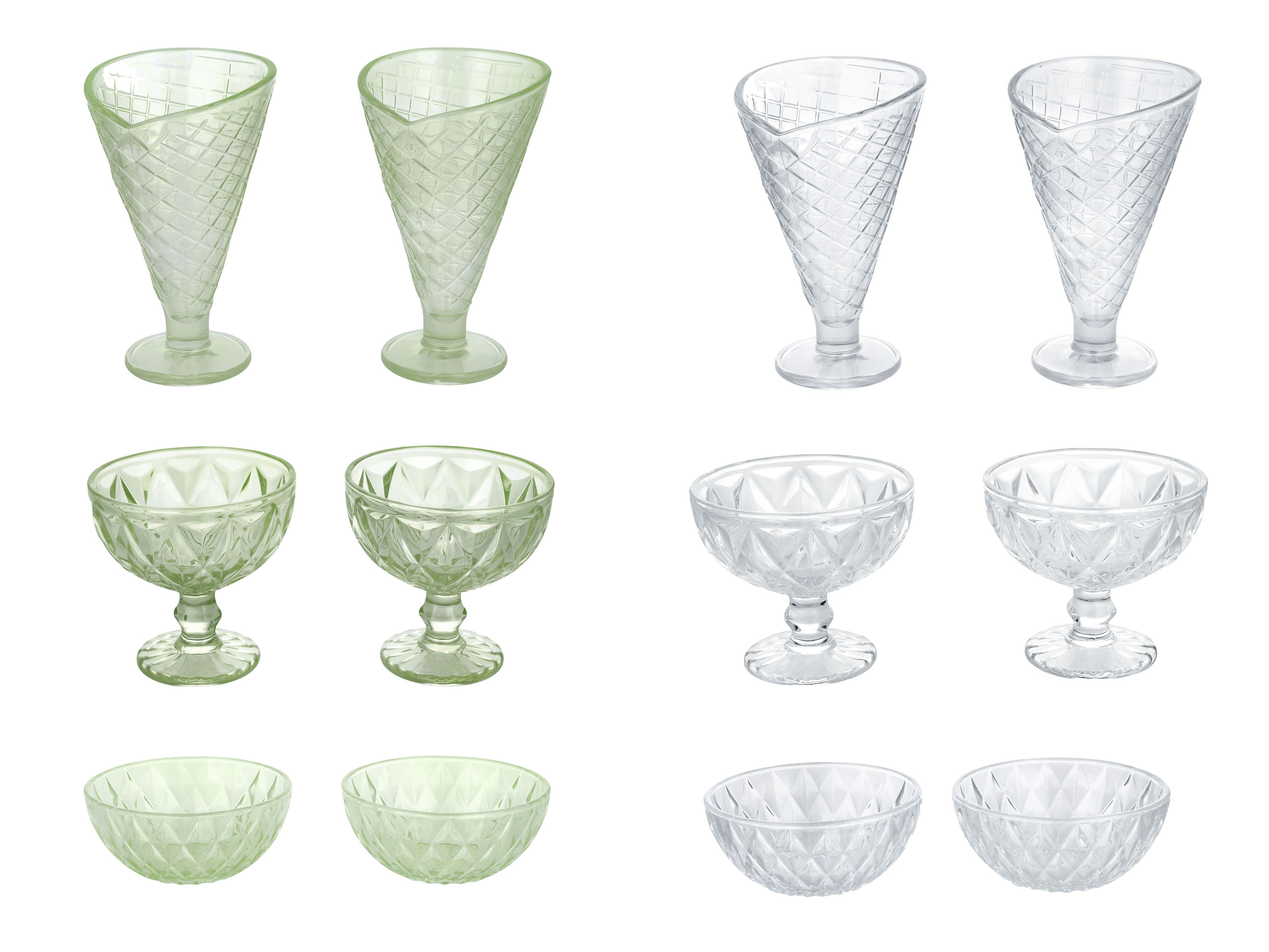 SILVERCREST® Zestaw szklanych pucharków do lodów / Zestaw szklanych miseczek do lodów