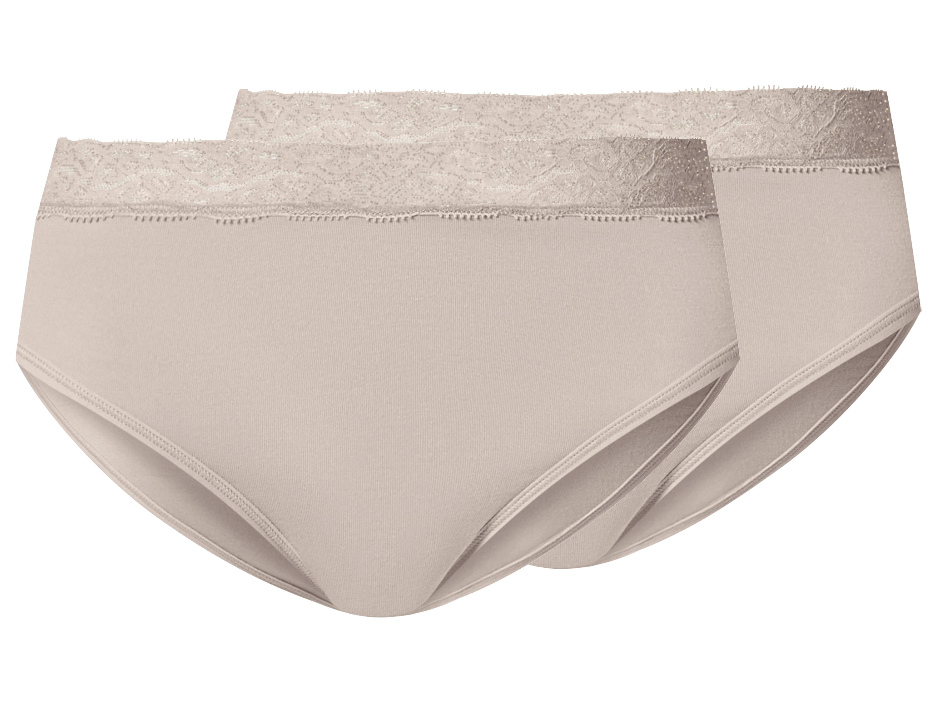 ESMARA® Figi bikini damskie z koronką, 2 pary 