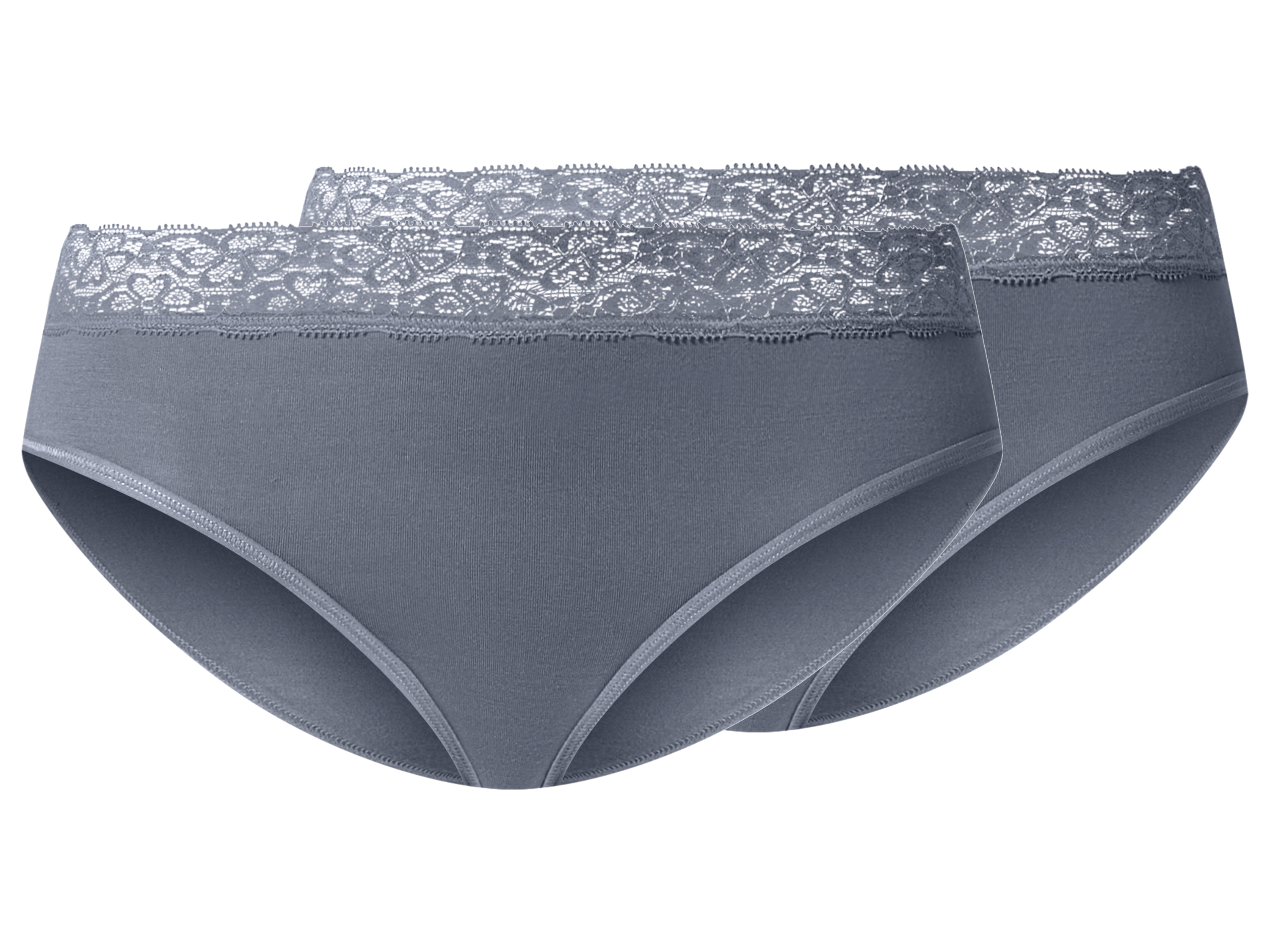 ESMARA® Figi bikini damskie z koronką, 2 pary 