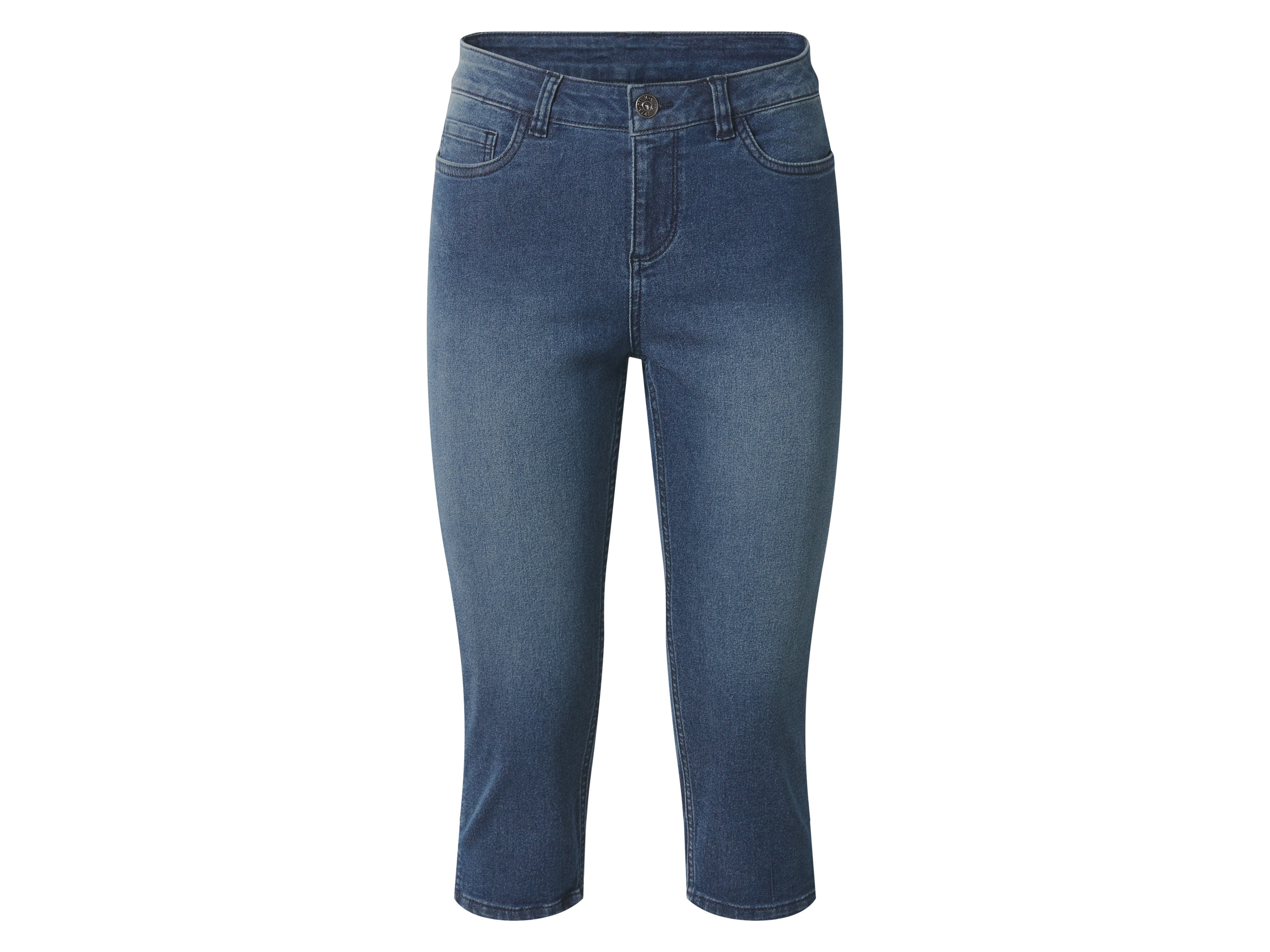 ESMARA® Jeansy capri slim fit damskie (Ciemnoniebieski, 44)